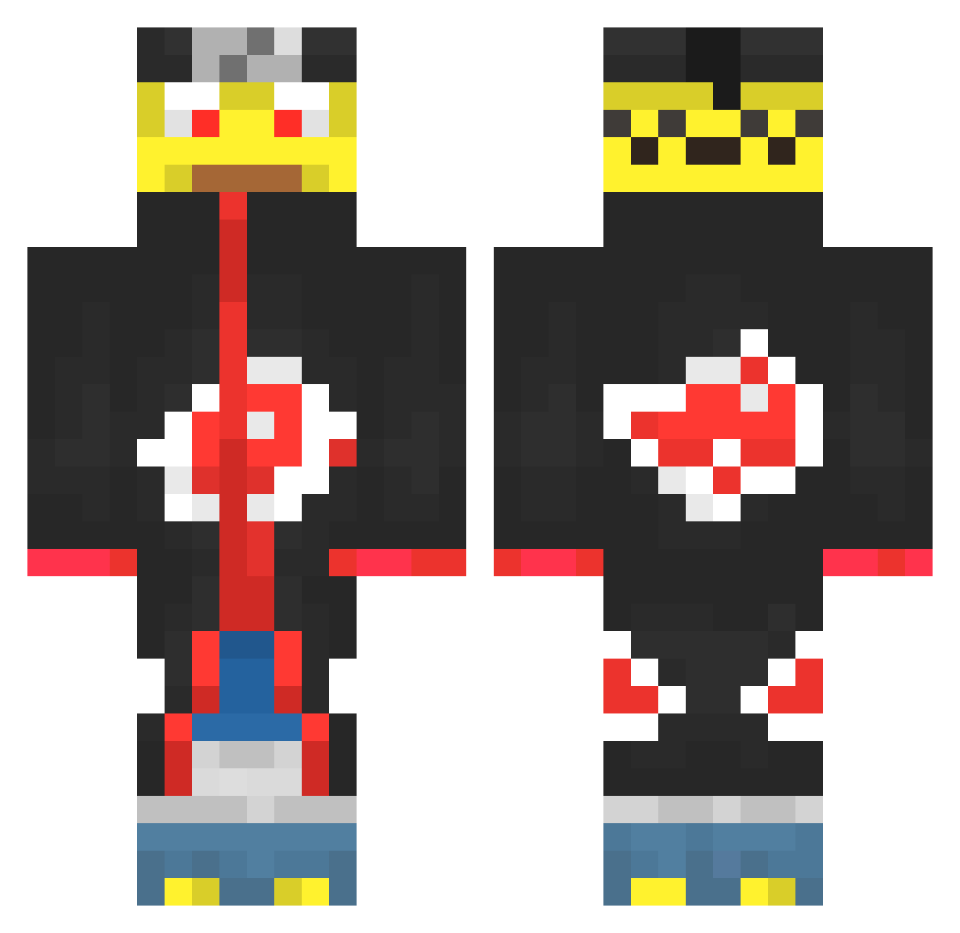 Lookkee Minecraft skin, front and back view