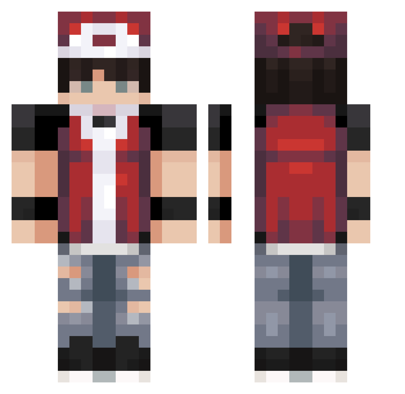 Hiro_Pixel Minecraft skin, front and back view