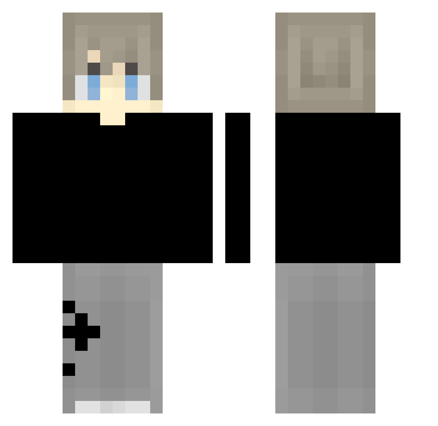 Soulz0003 Minecraft skin, front and back view