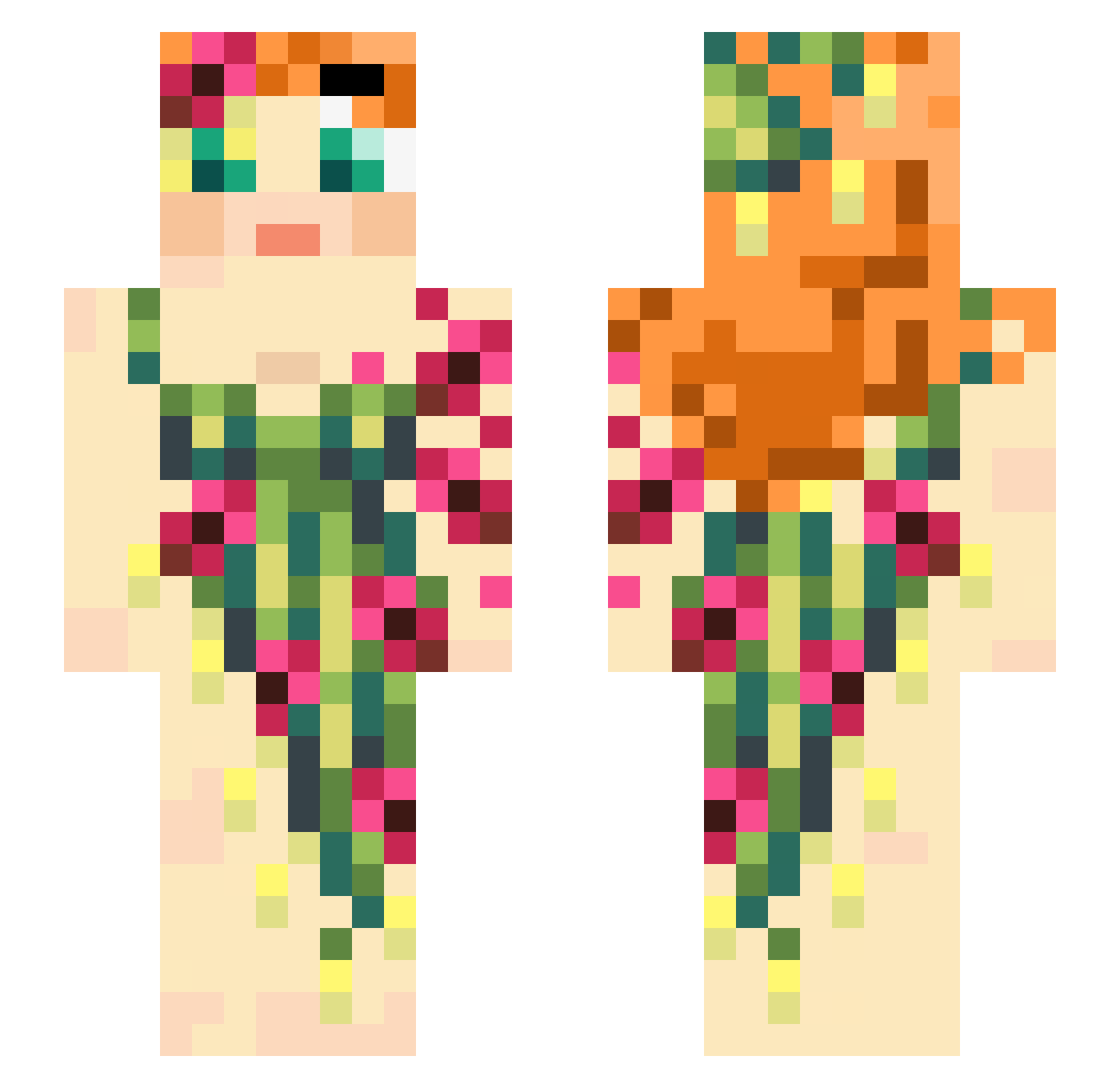 Foreva_and_Eva Minecraft skin, front and back view