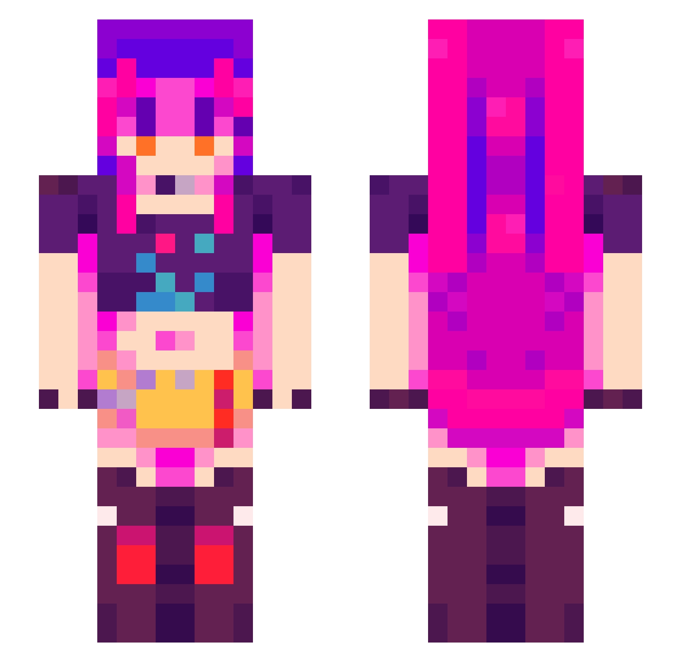 Sajmonex Minecraft skin, front and back view