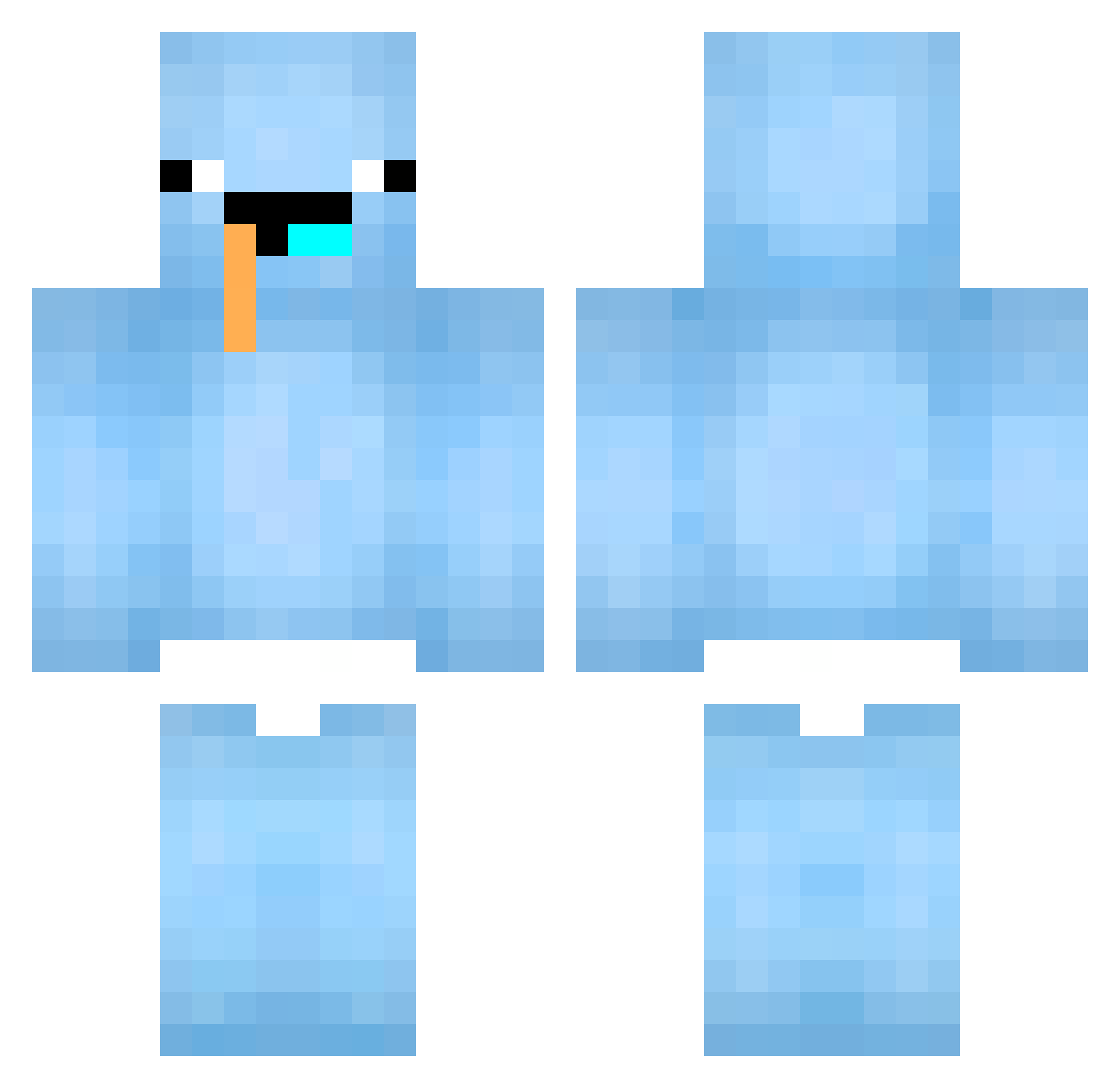 tame14980 Minecraft skin, front and back view