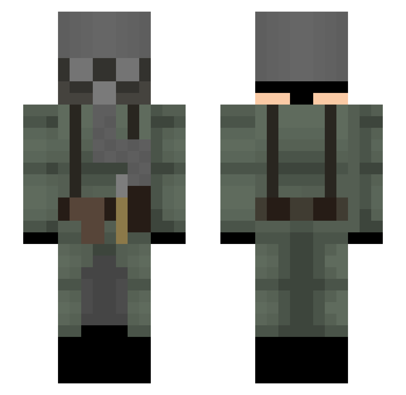 SesameReich Minecraft skin, front and back view