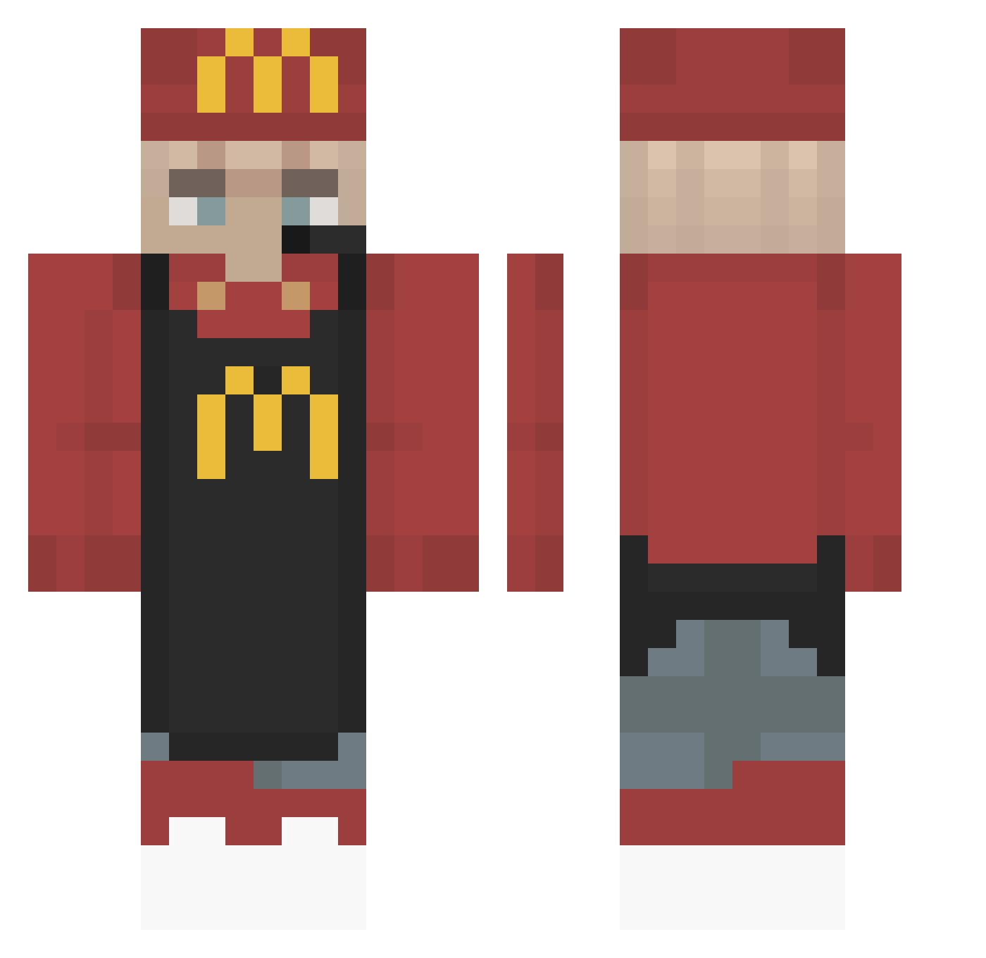 IA4D69 Minecraft skin, front and back view