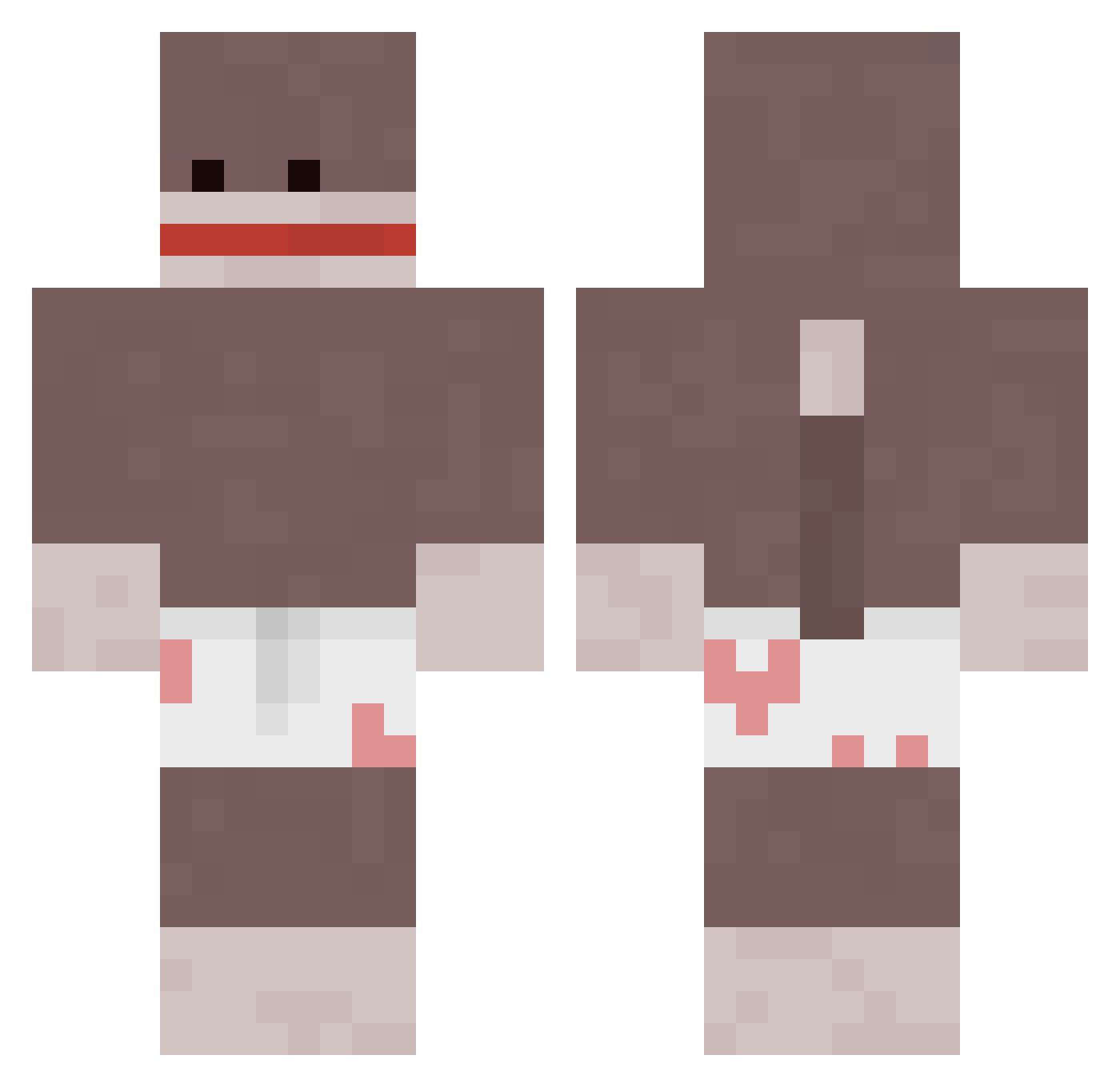 RentIt Minecraft skin, front and back view