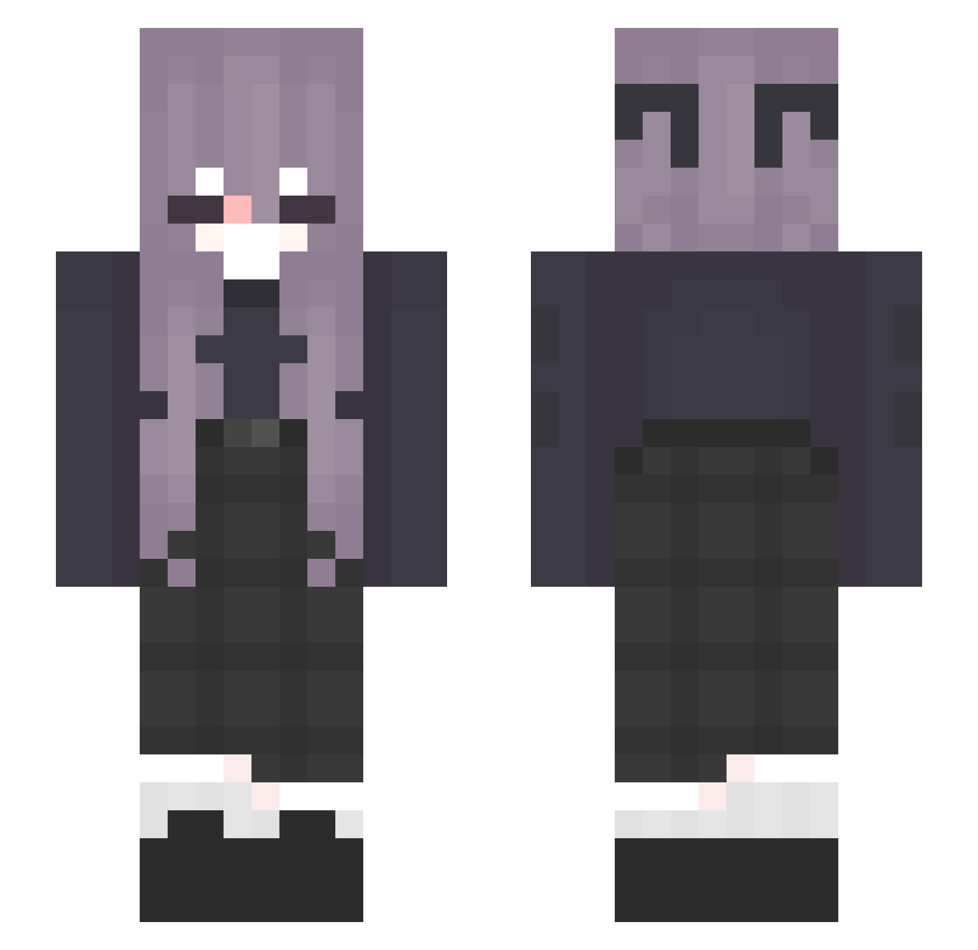 weirdooooooooo Minecraft skin, front and back view