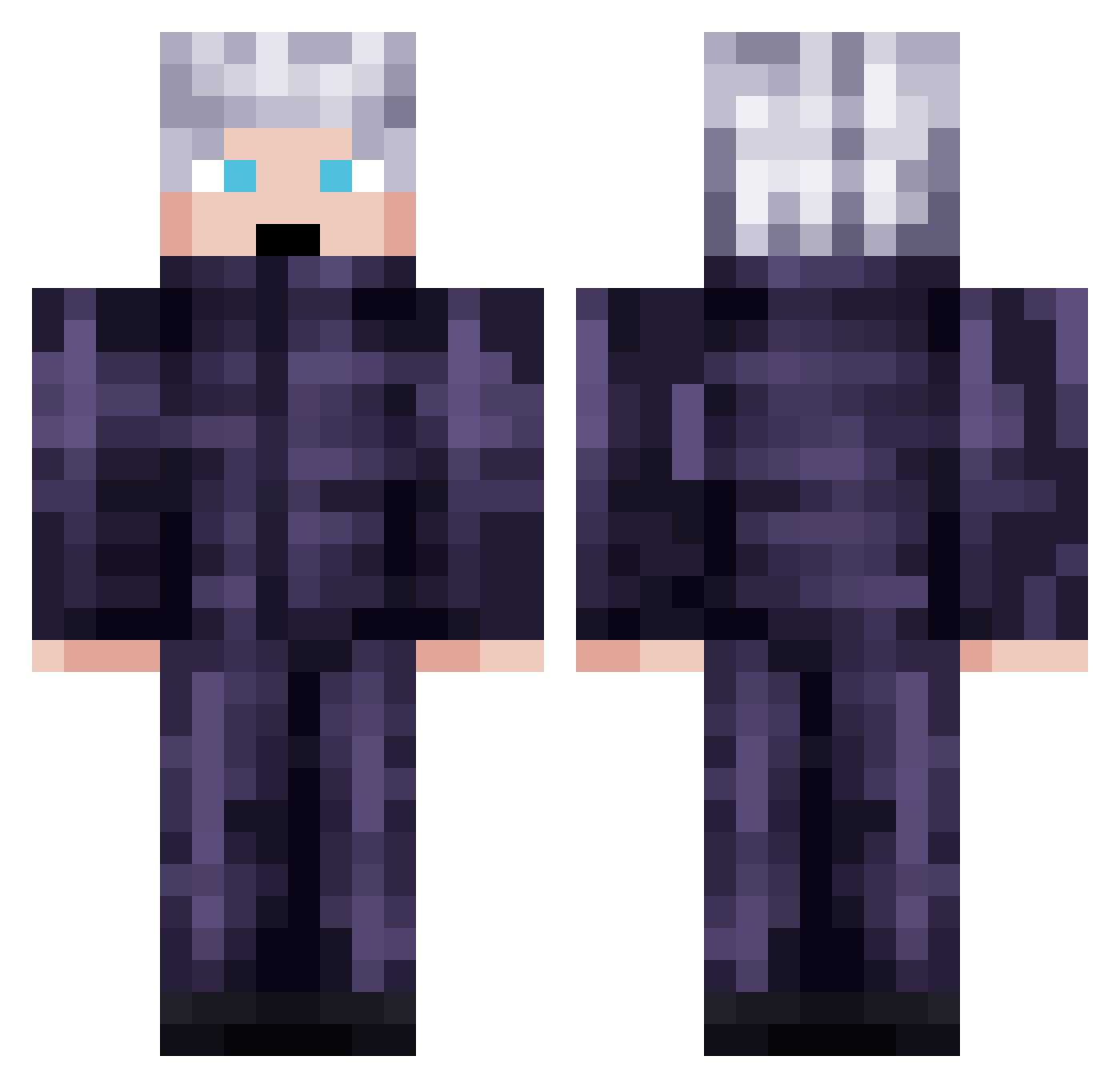 Tiro_PvP Minecraft skin, front and back view