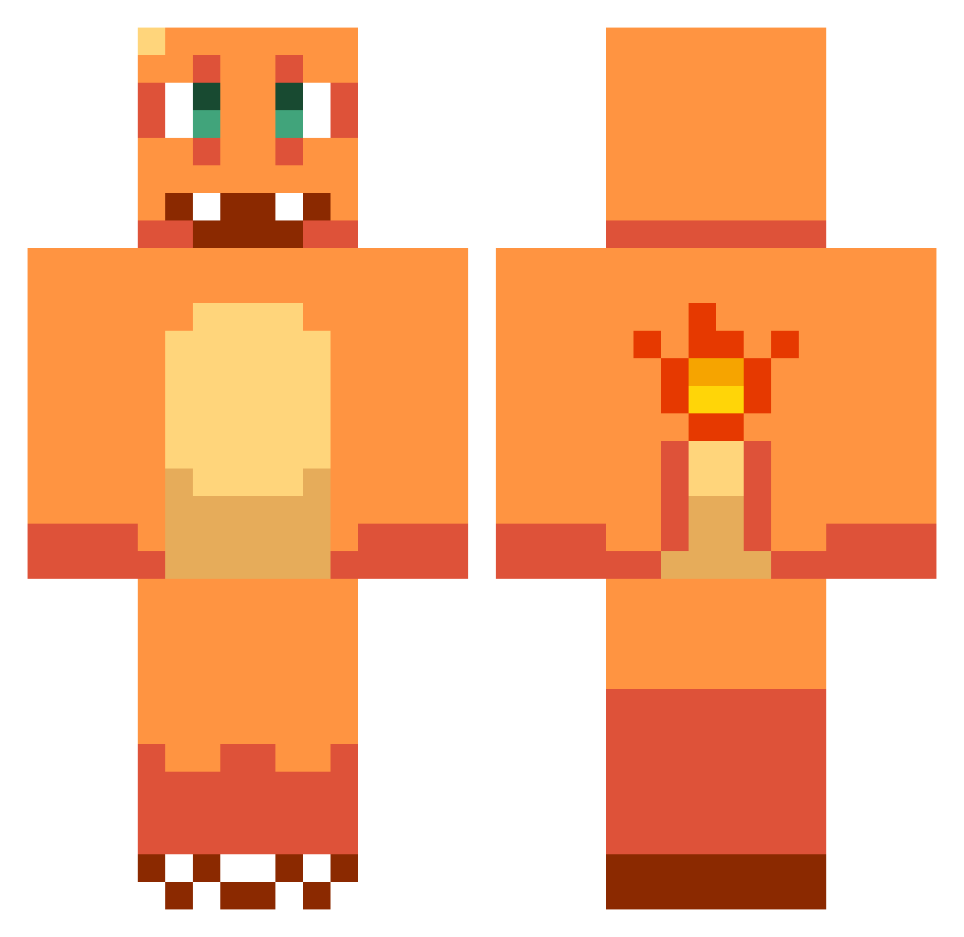Arthurian Minecraft skin, front and back view