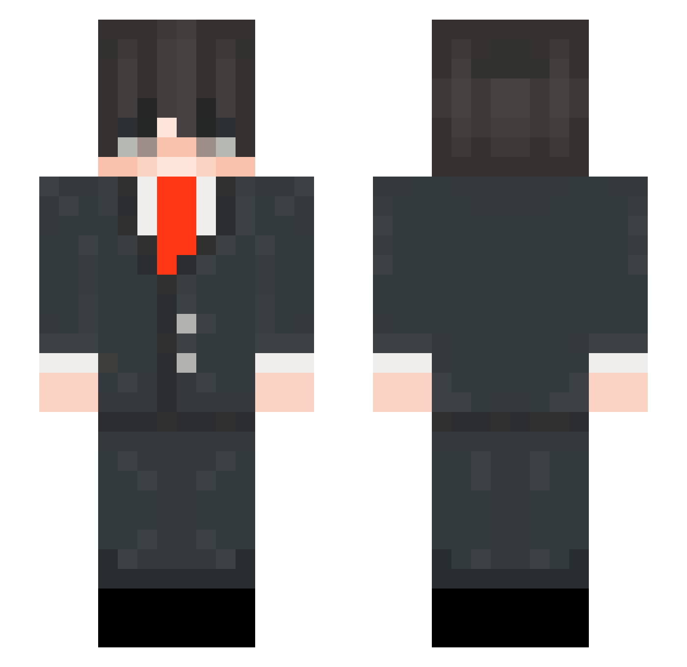 ThrowOut Minecraft skin, front and back view