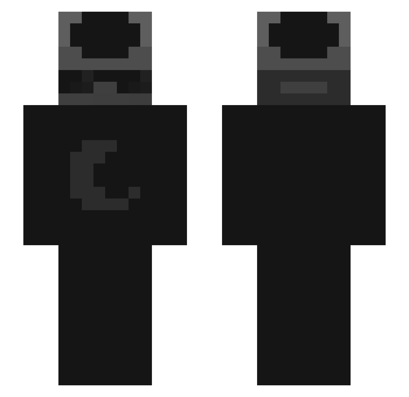 Murkpool Minecraft skin, front and back view
