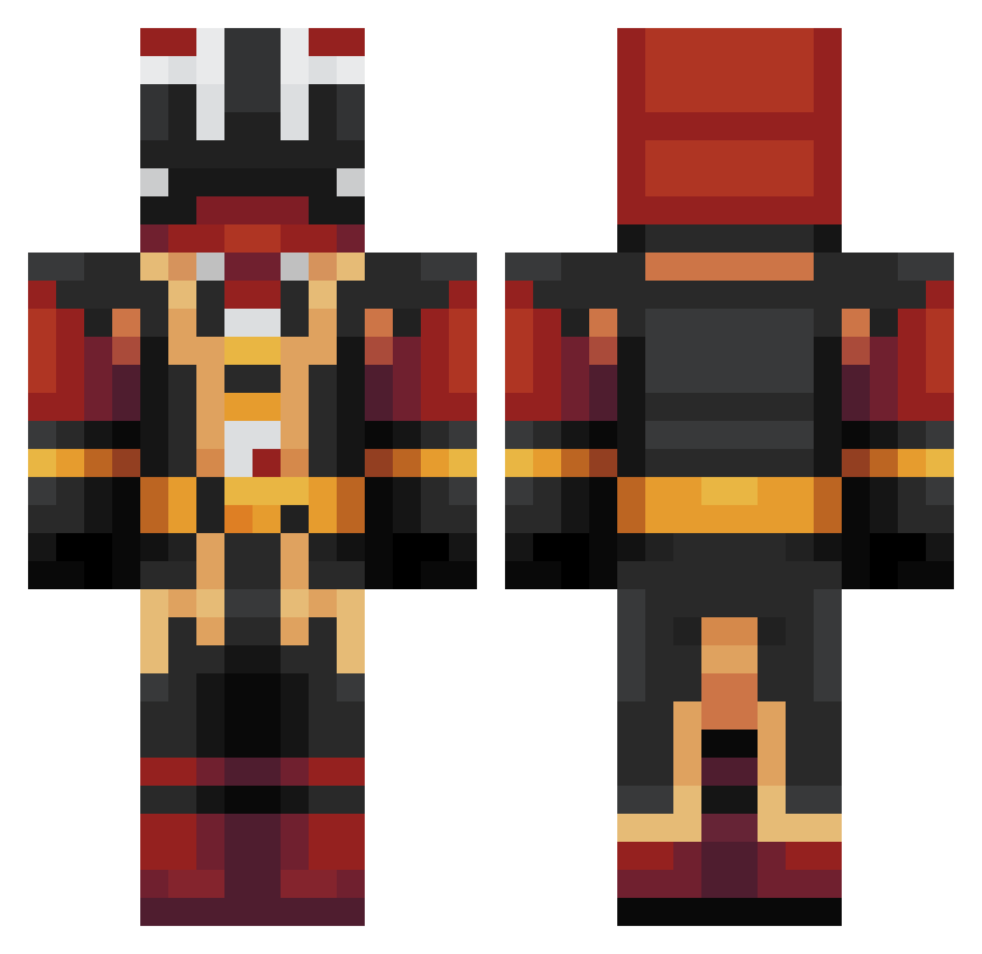 Andeez0 Minecraft skin, front and back view