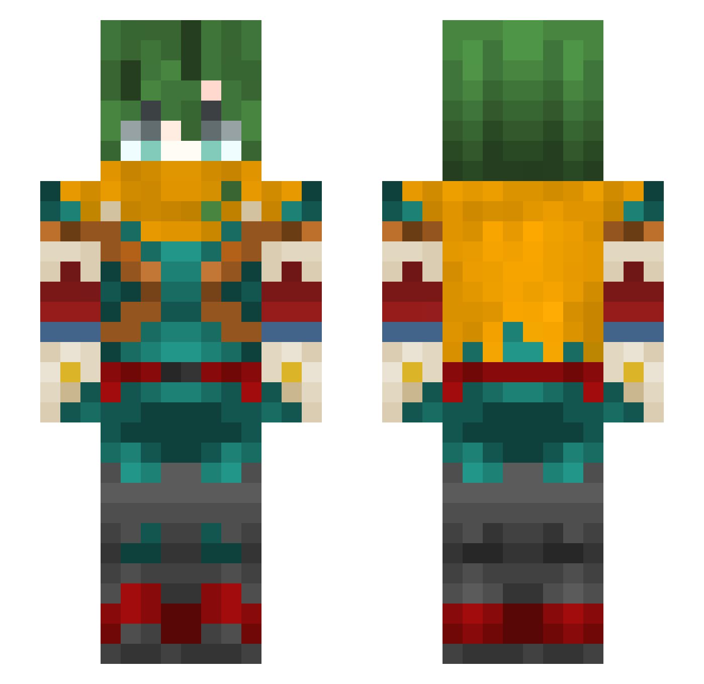 MasterZT Minecraft skin, front and back view
