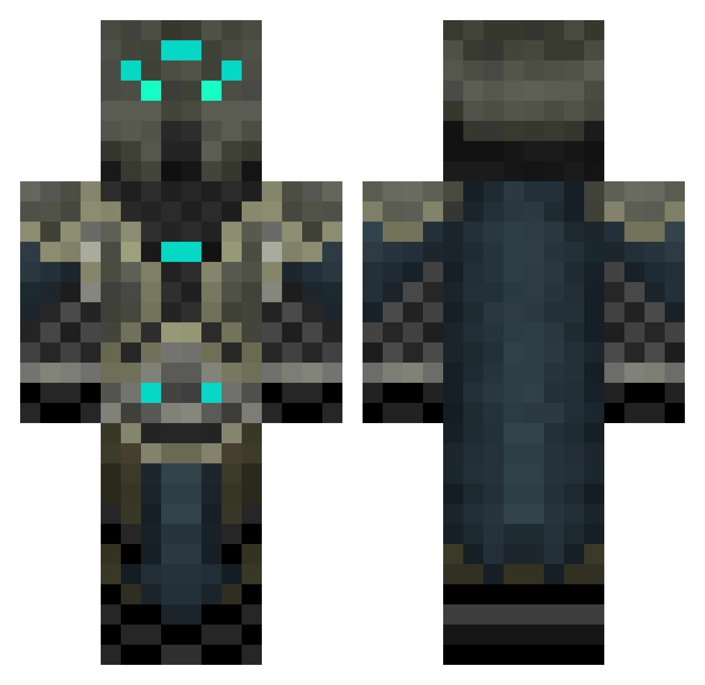Zorgeros Minecraft skin, front and back view