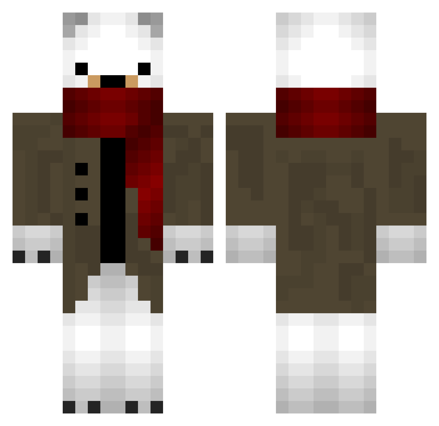 YvSk1z Minecraft skin, front and back view