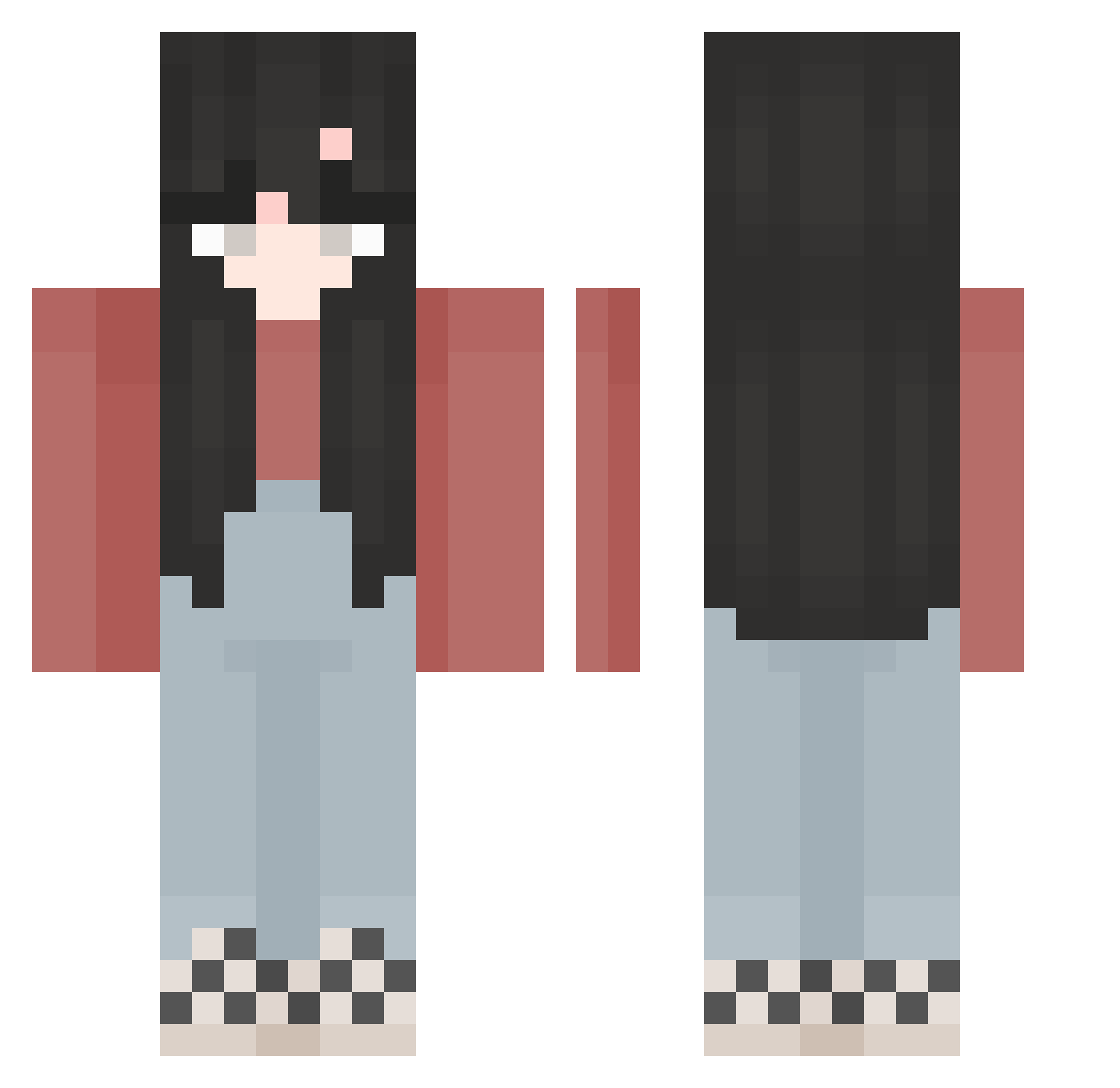 uhhhhmanda Minecraft skin, front and back view
