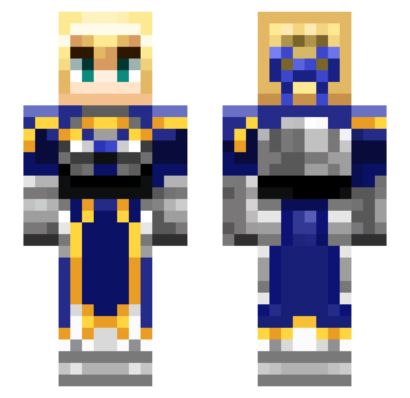JordanJason Minecraft skin, front and back view