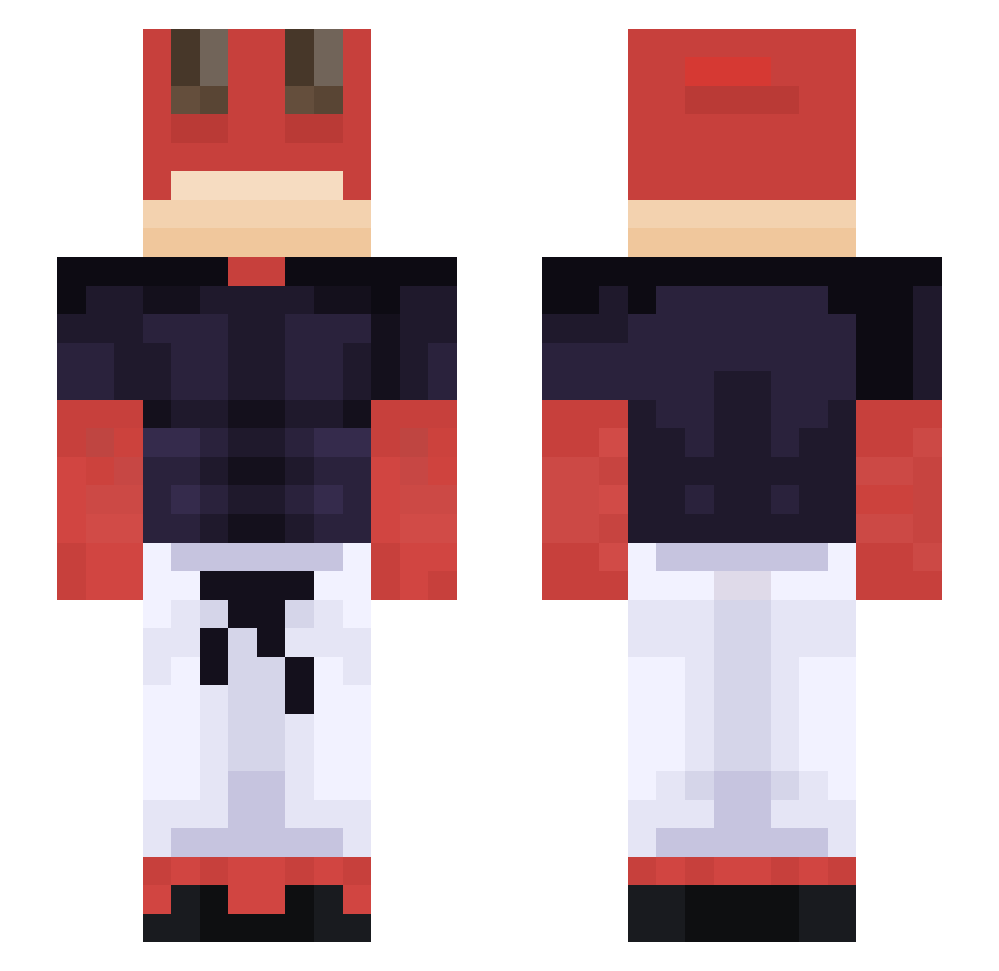 Crraabbbyyy Minecraft skin, front and back view
