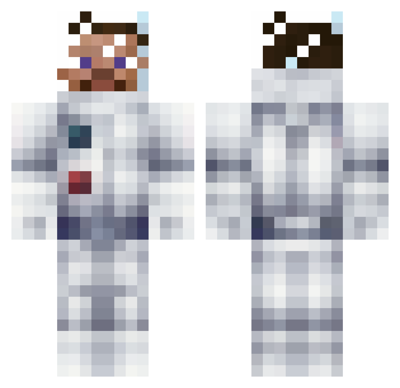 TwoTall Minecraft skin, front and back view
