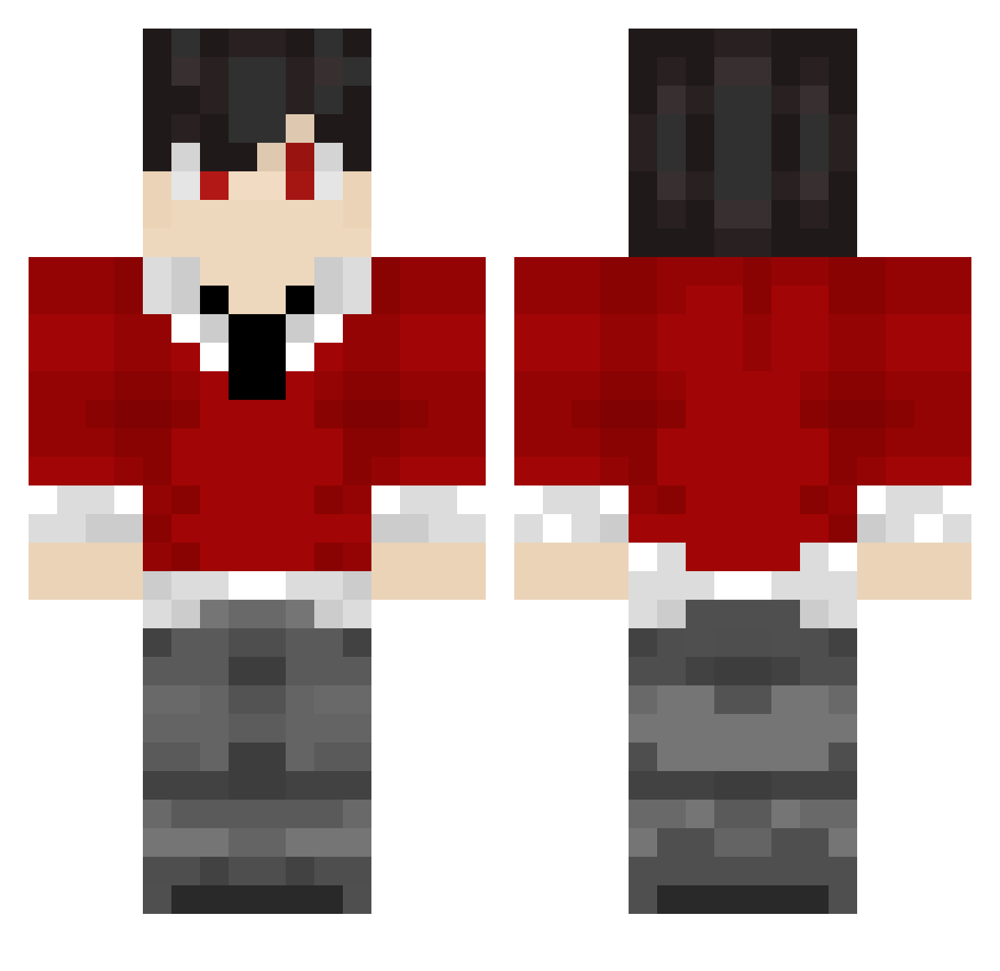 Spradit Minecraft skin, front and back view