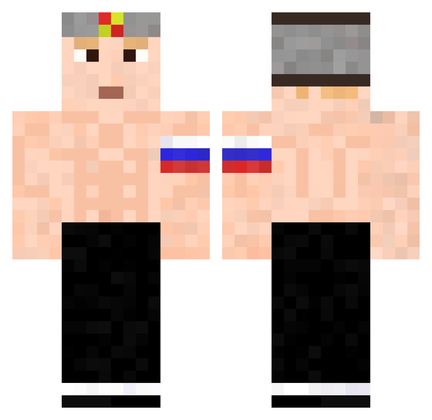 Putin_ Minecraft skin, front and back view