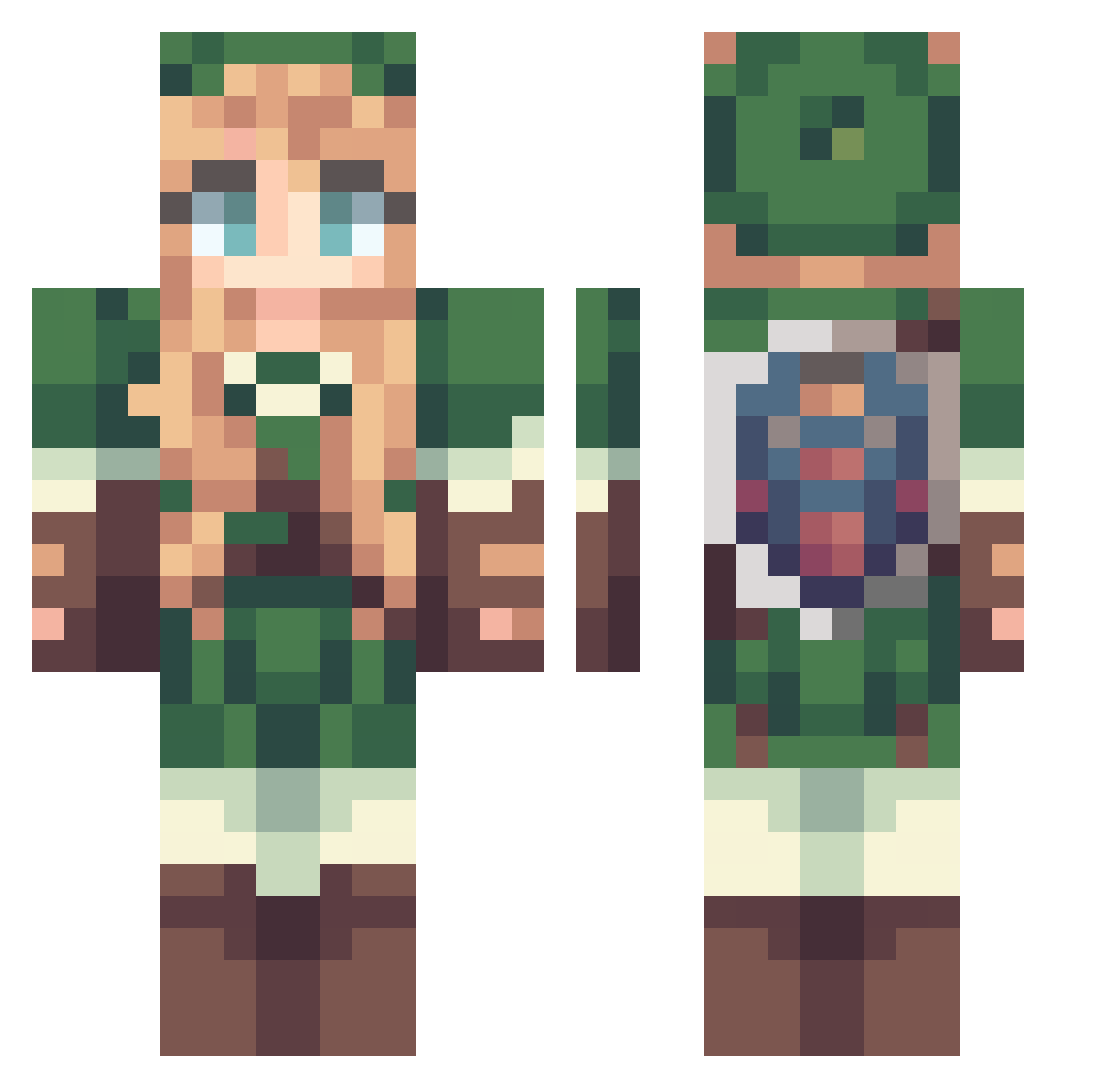 Padio6 Minecraft skin, front and back view