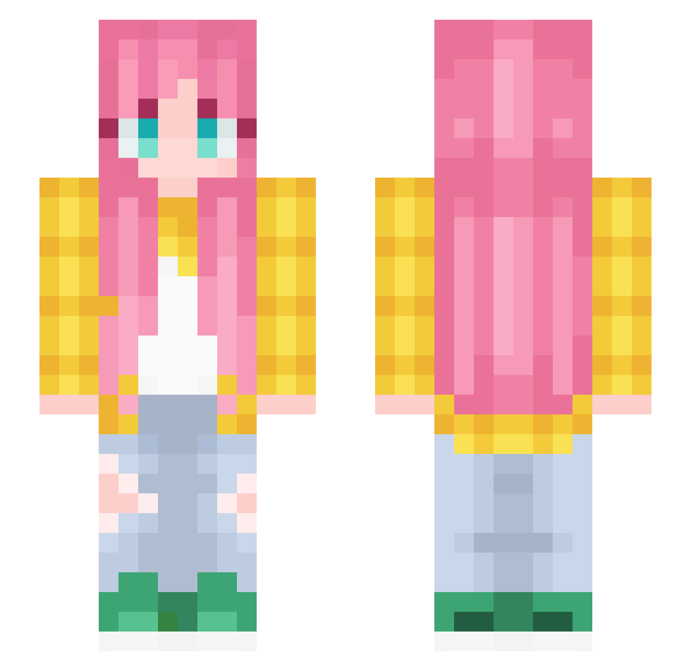 Rinatsu Minecraft skin, front and back view