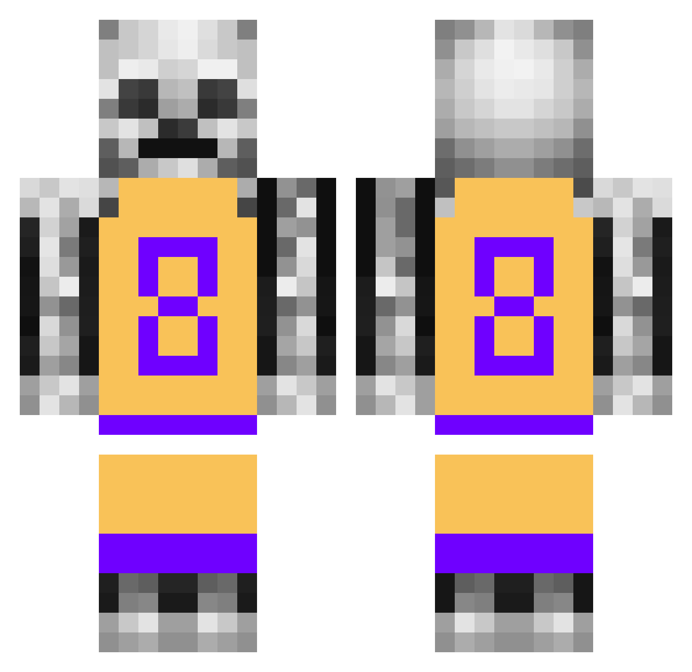 SoapyToothbrush Minecraft skin, front and back view