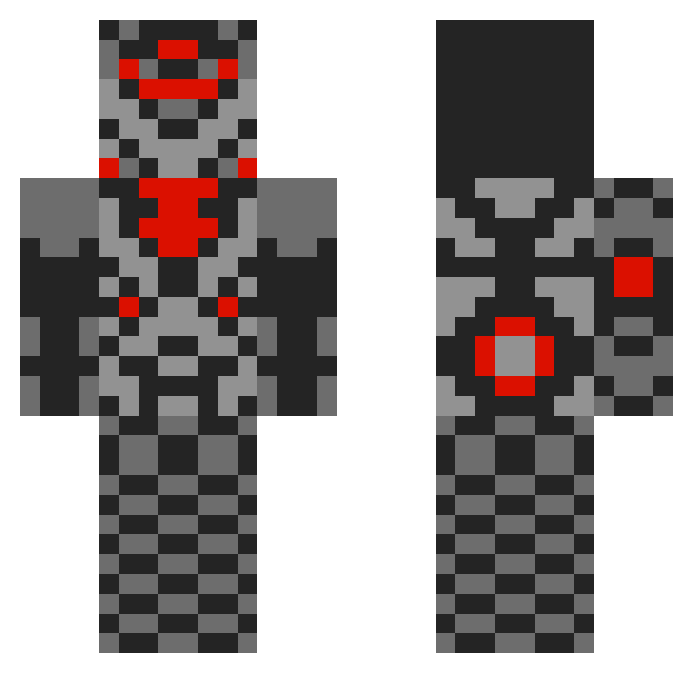 Sanguines Minecraft skin, front and back view