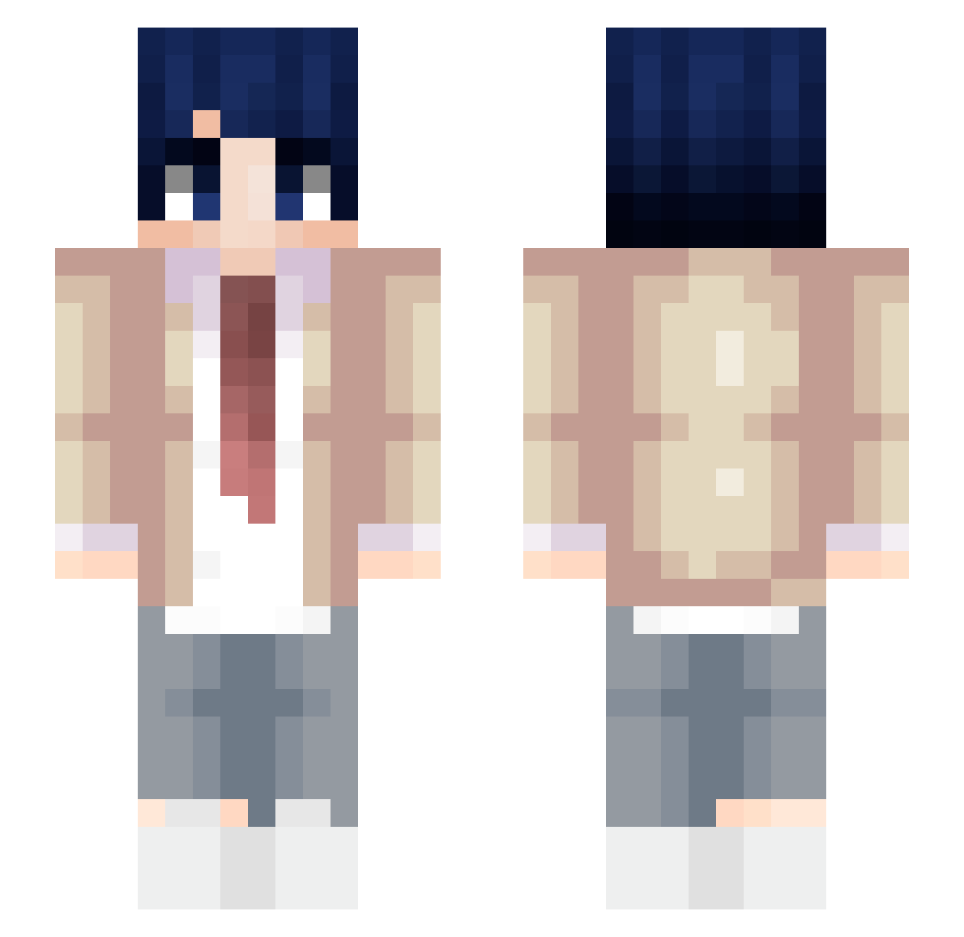 Anublade Minecraft skin, front and back view