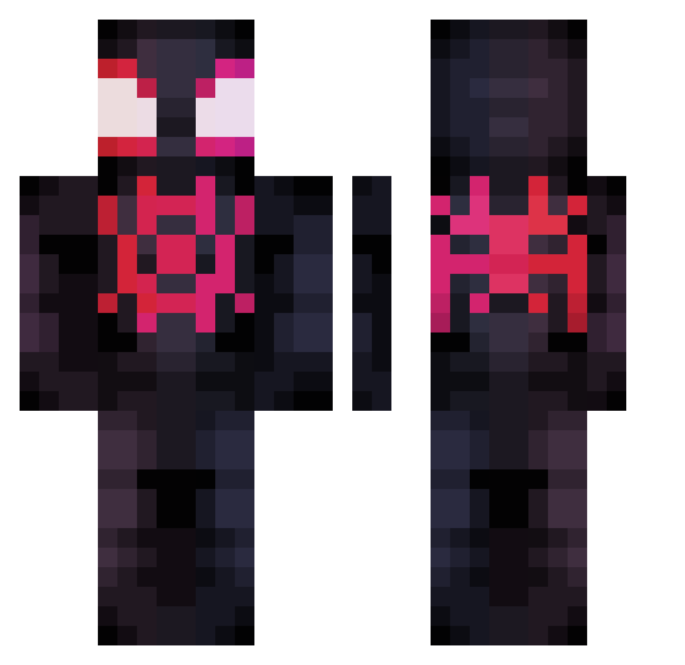 AbyssalNoir Minecraft skin, front and back view