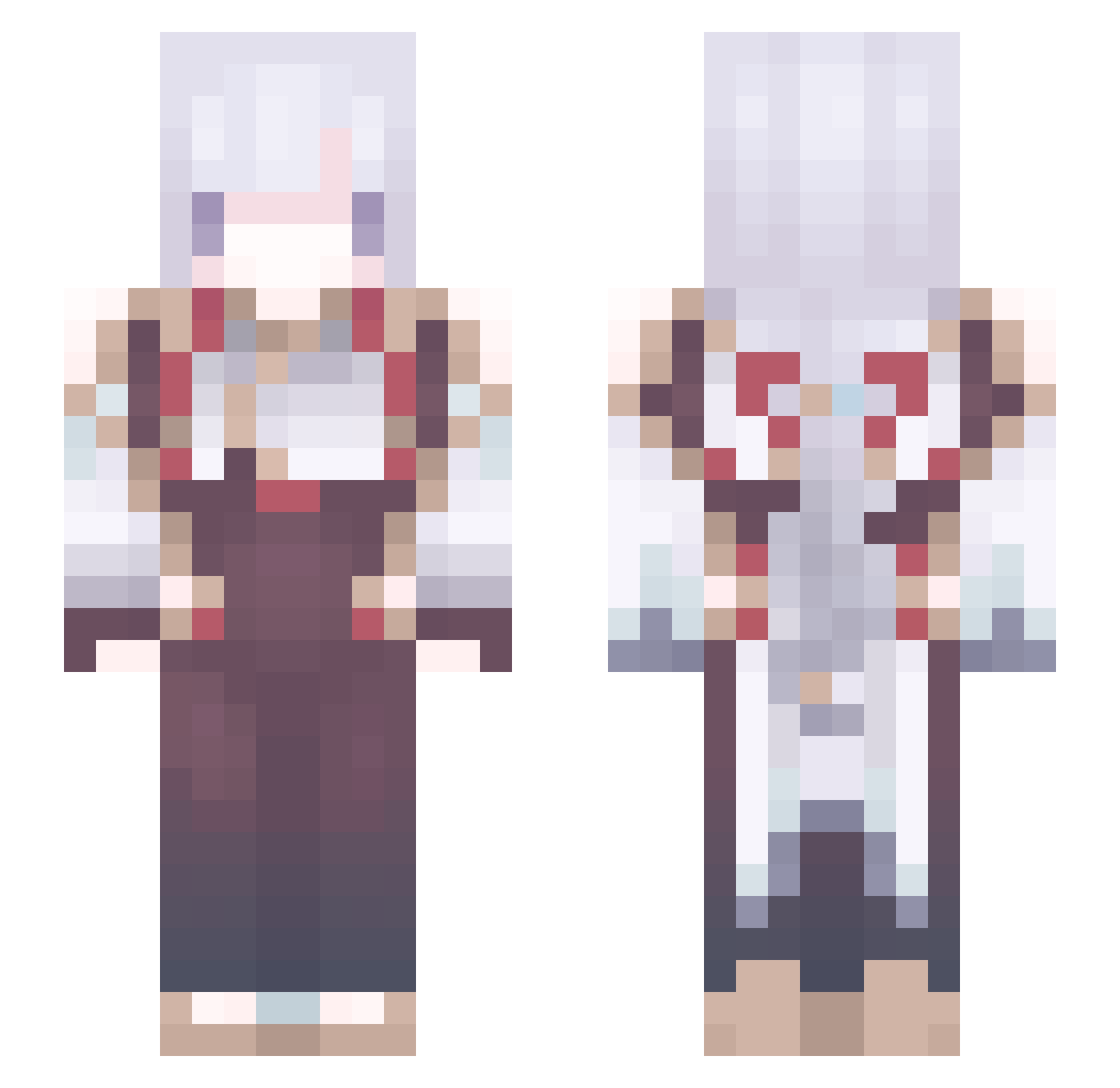 TohiKing Minecraft skin, front and back view