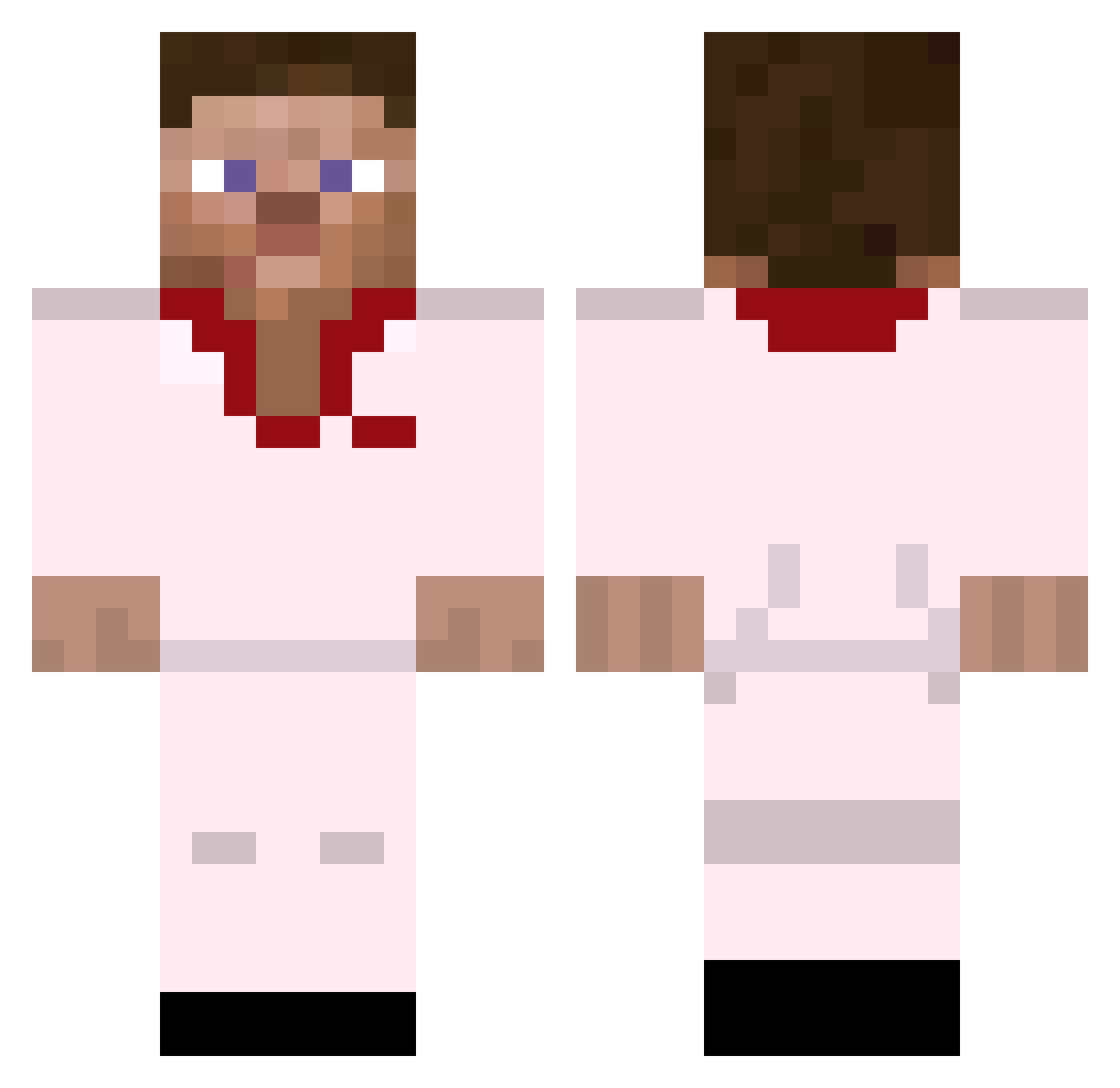 Hallie Minecraft skin, front and back view