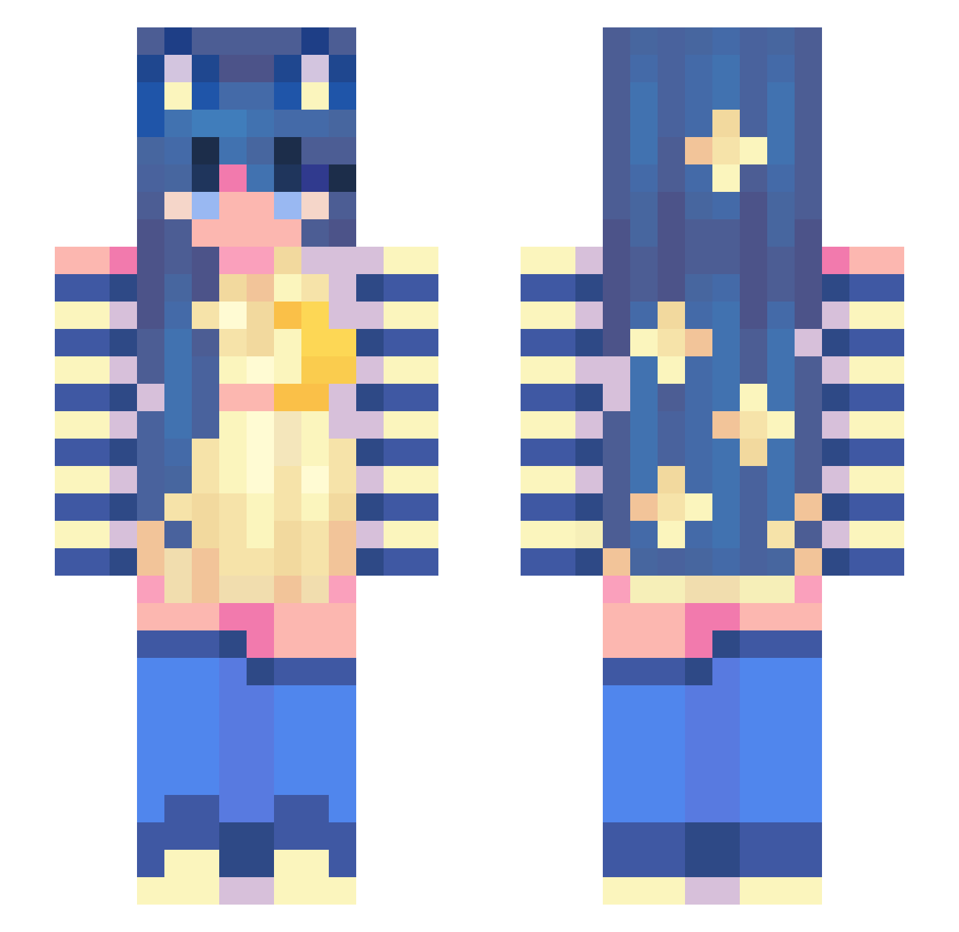 sphyraena Minecraft skin, front and back view