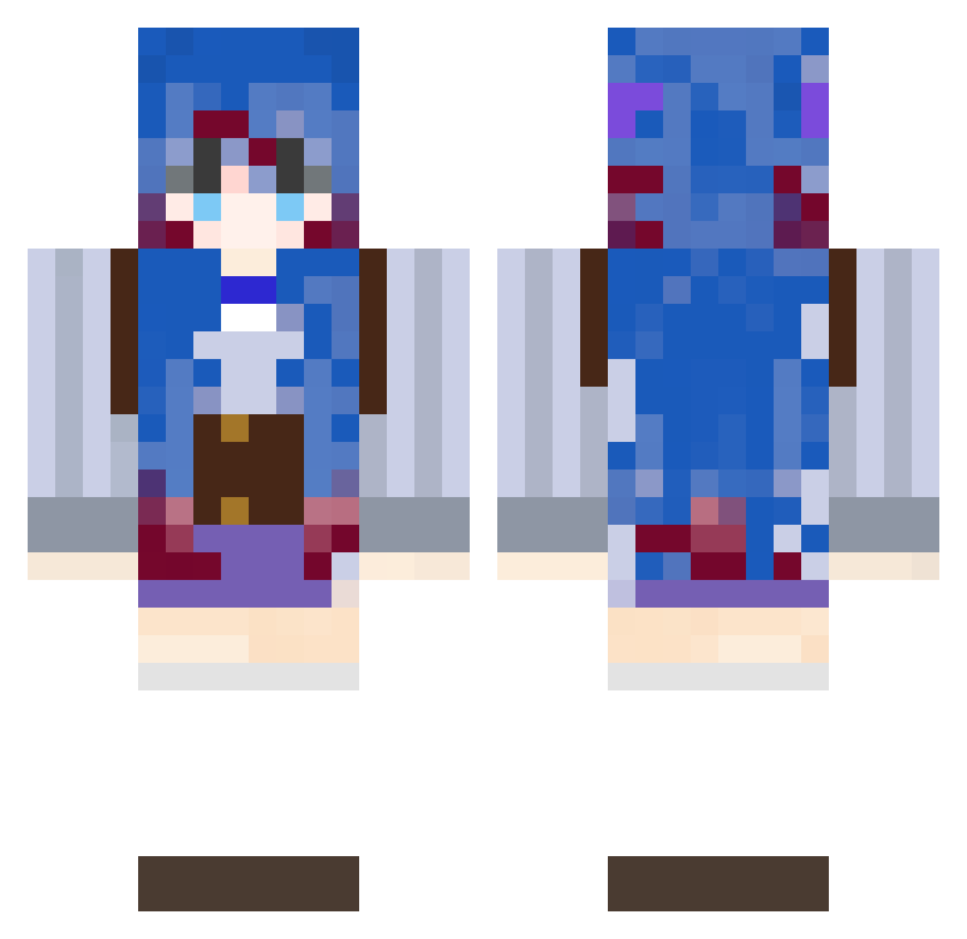 fumiv2 Minecraft skin, front and back view