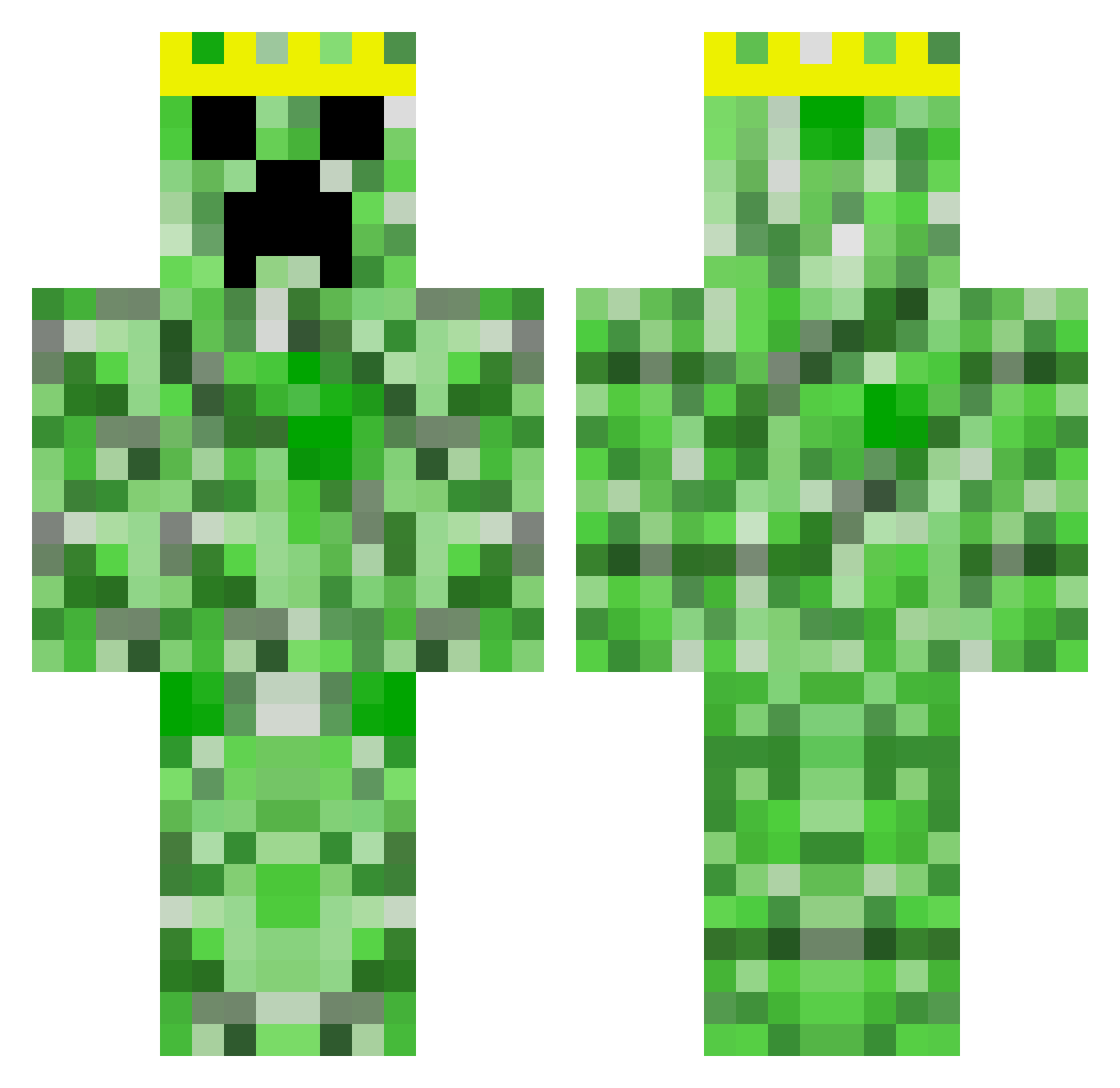 ZemZemTFT Minecraft skin, front and back view