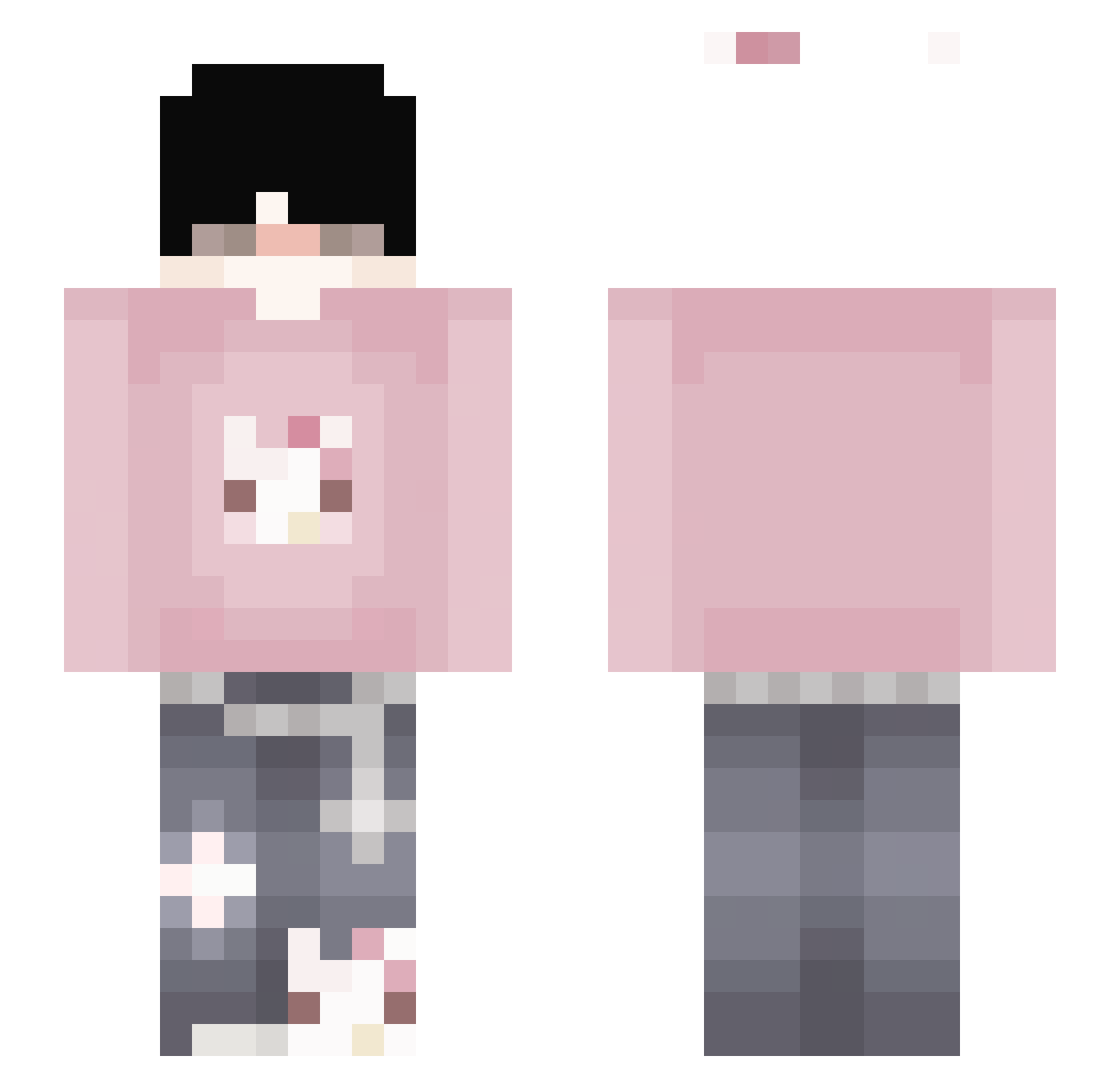 Thwacking Minecraft skin, front and back view