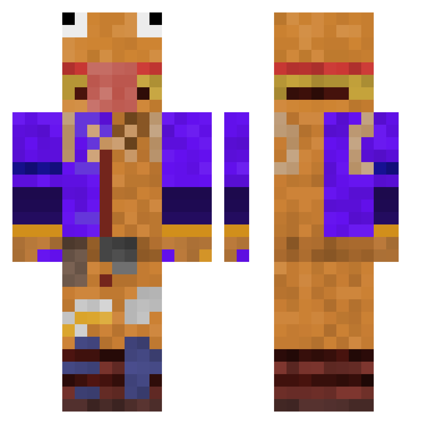 Jupiter_2012 Minecraft skin, front and back view