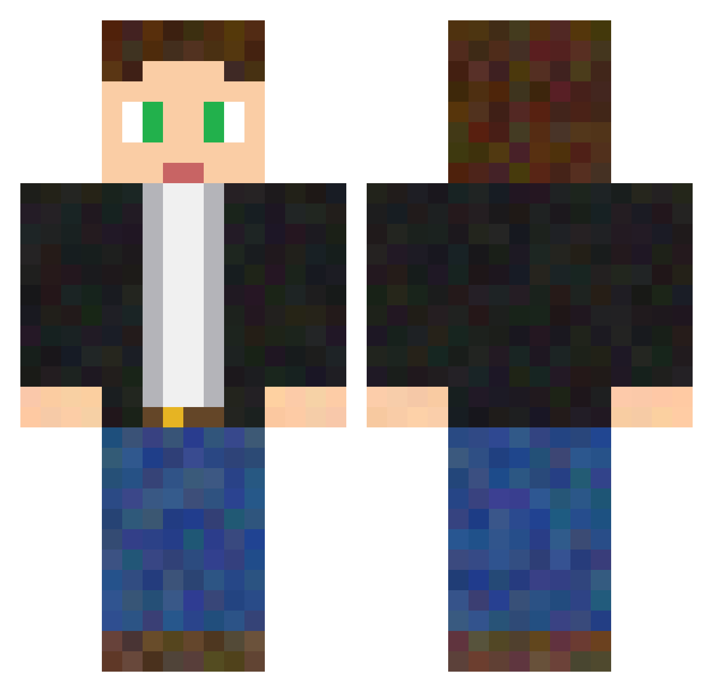 Valthaak Minecraft skin, front and back view