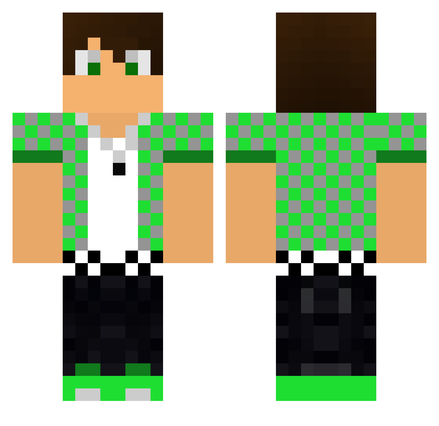 Vugh Minecraft skin, front and back view