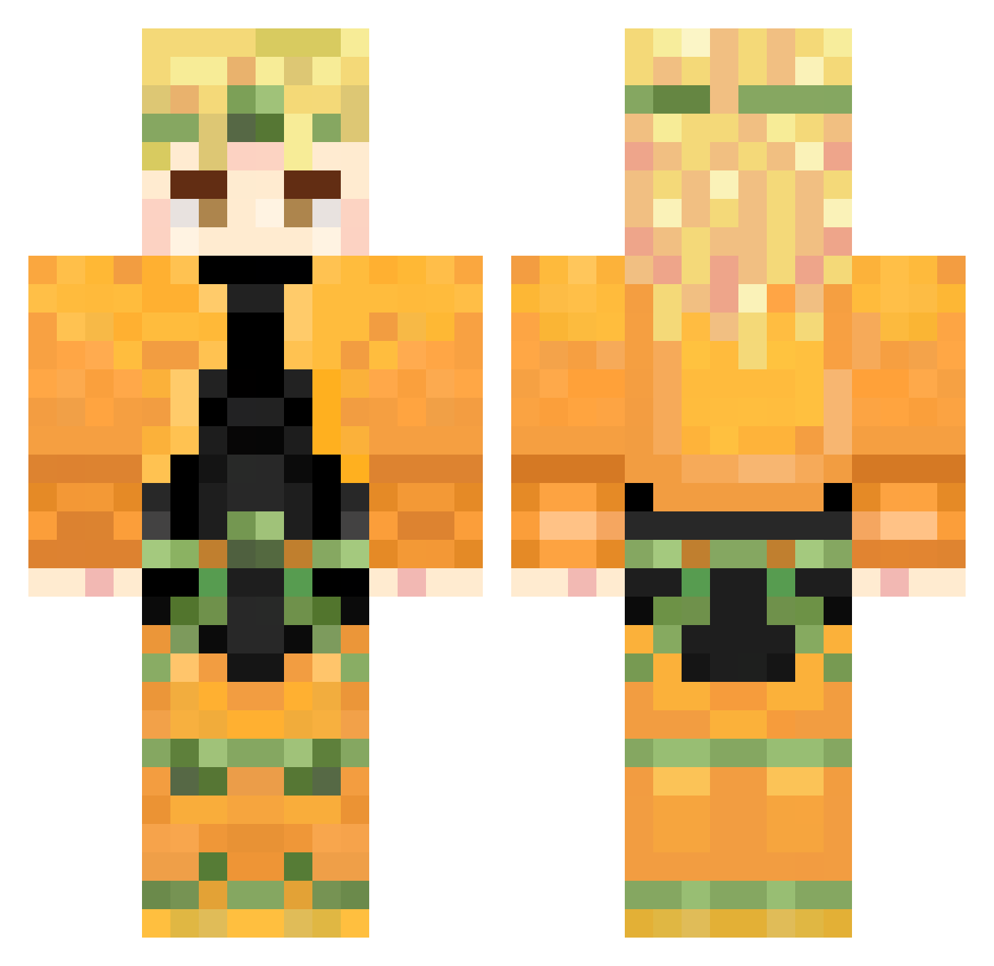 Lucifee Minecraft skin, front and back view
