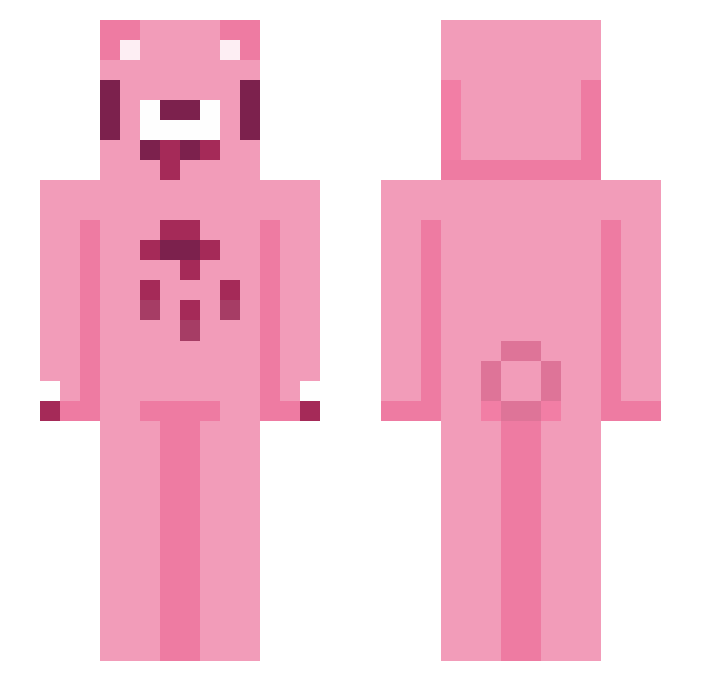 reacquaint Minecraft skin, front and back view