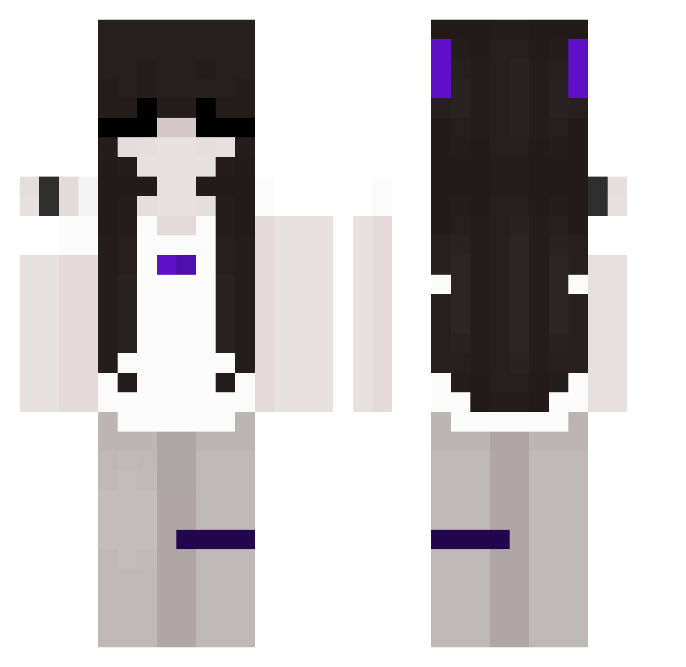 ShadowXk1ng Minecraft skin, front and back view