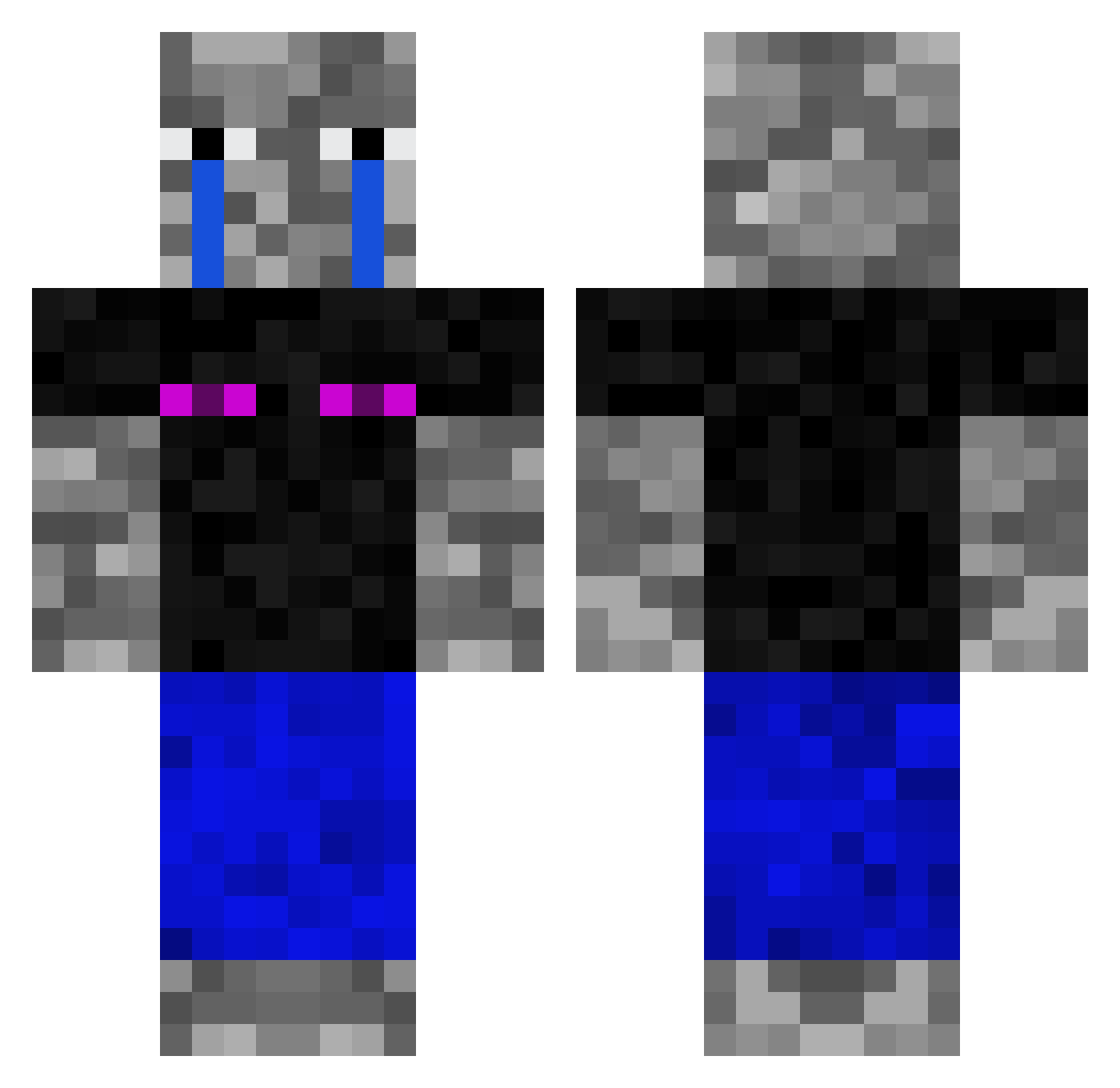 sad__king Minecraft skin, front and back view
