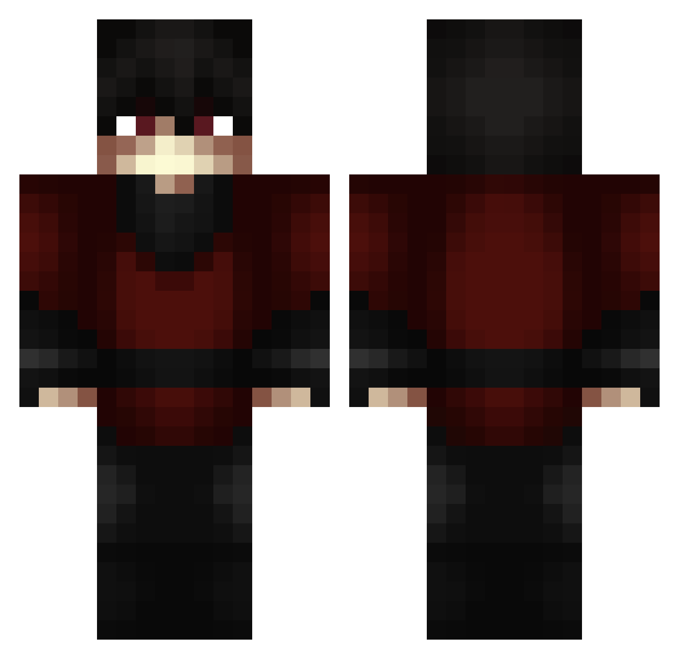 QuarzErz Minecraft skin, front and back view