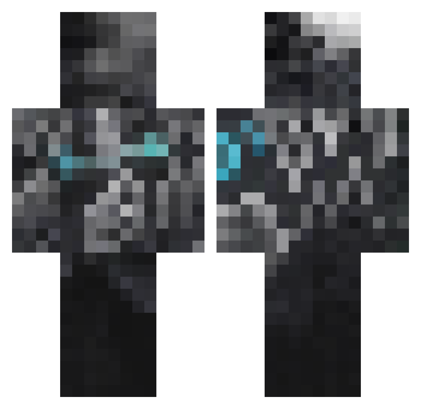 Antykk Minecraft skin, front and back view