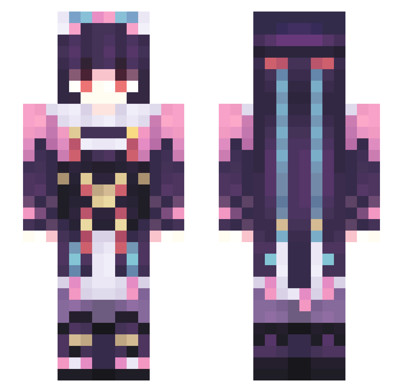 cumrad Minecraft skin, front and back view