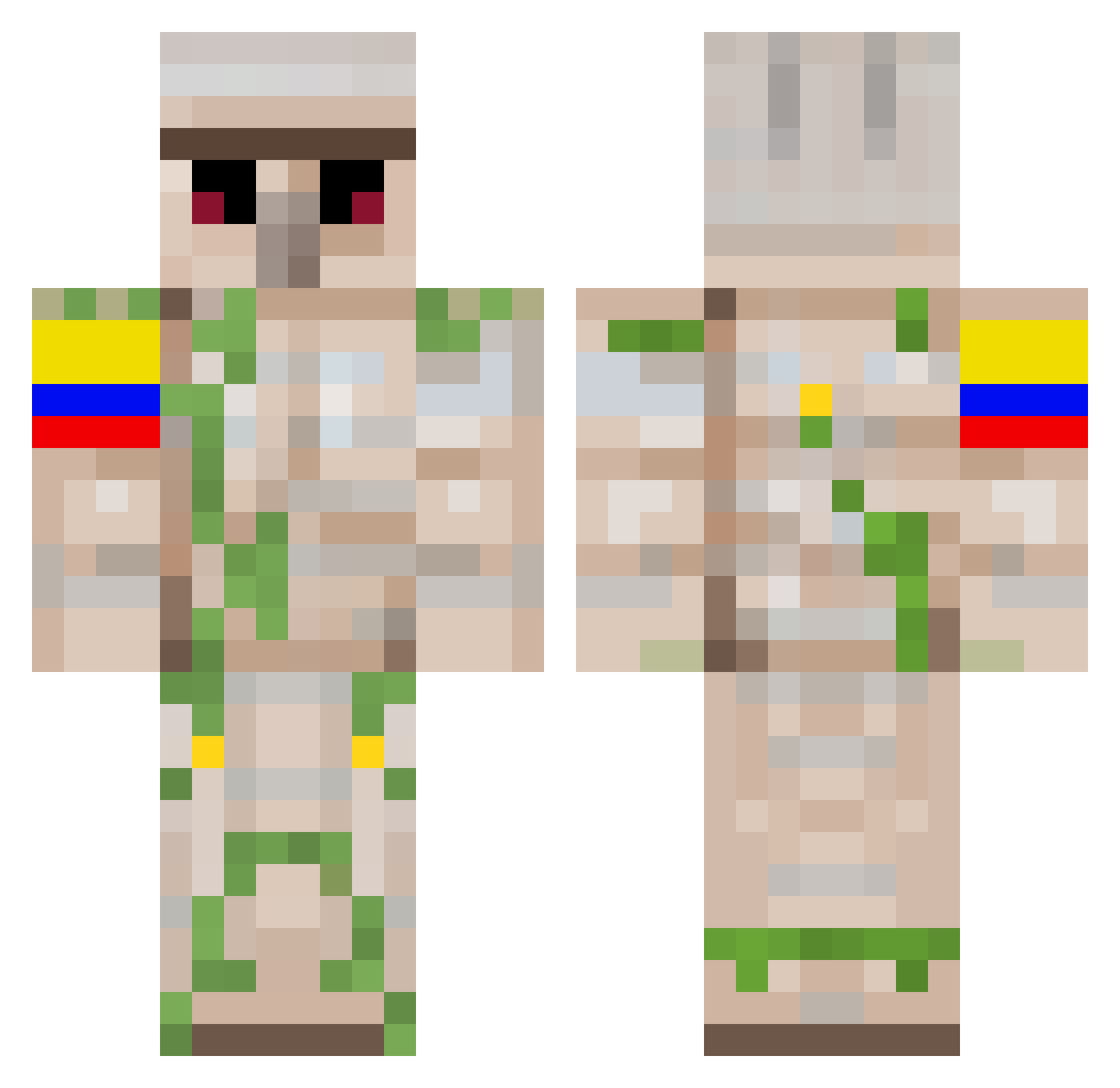 Juankisss Minecraft skin, front and back view