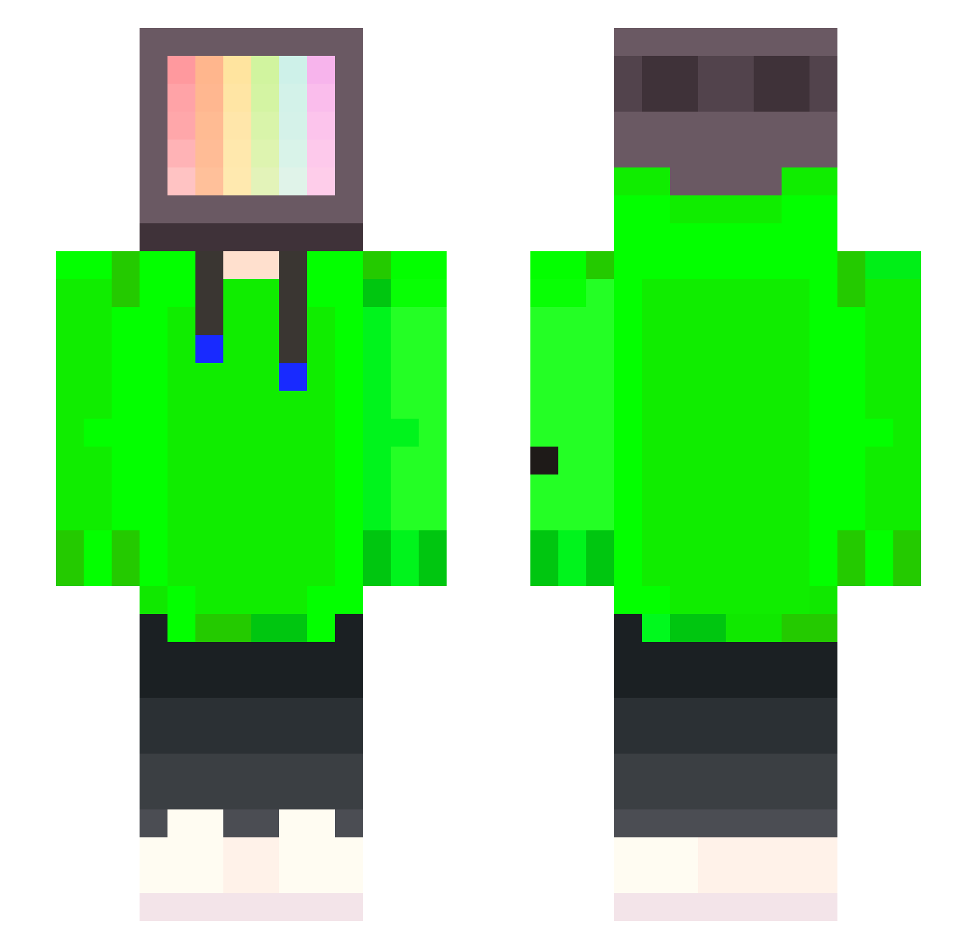 Kertash Minecraft skin, front and back view