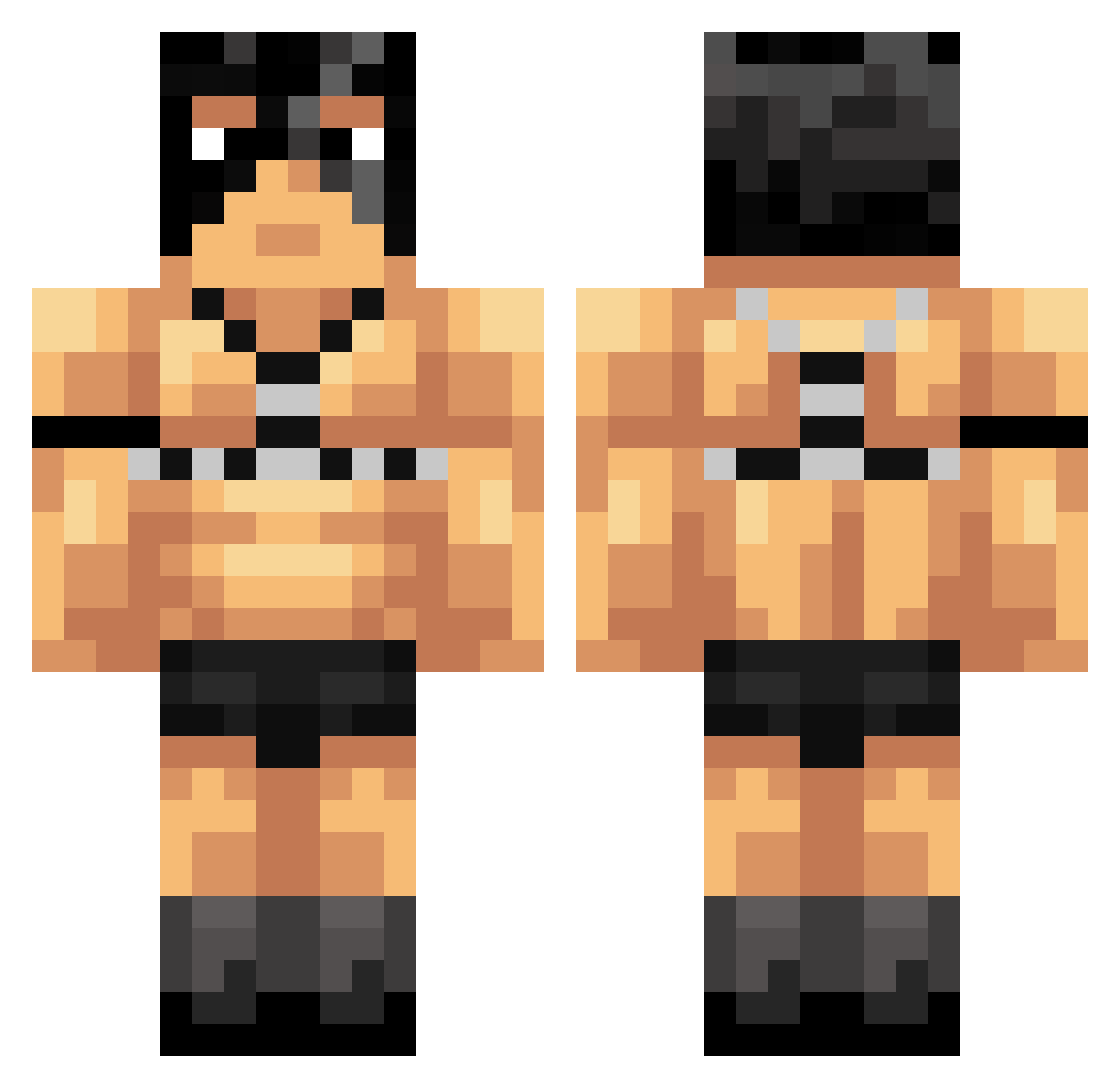 Ensirius_Nyash Minecraft skin, front and back view