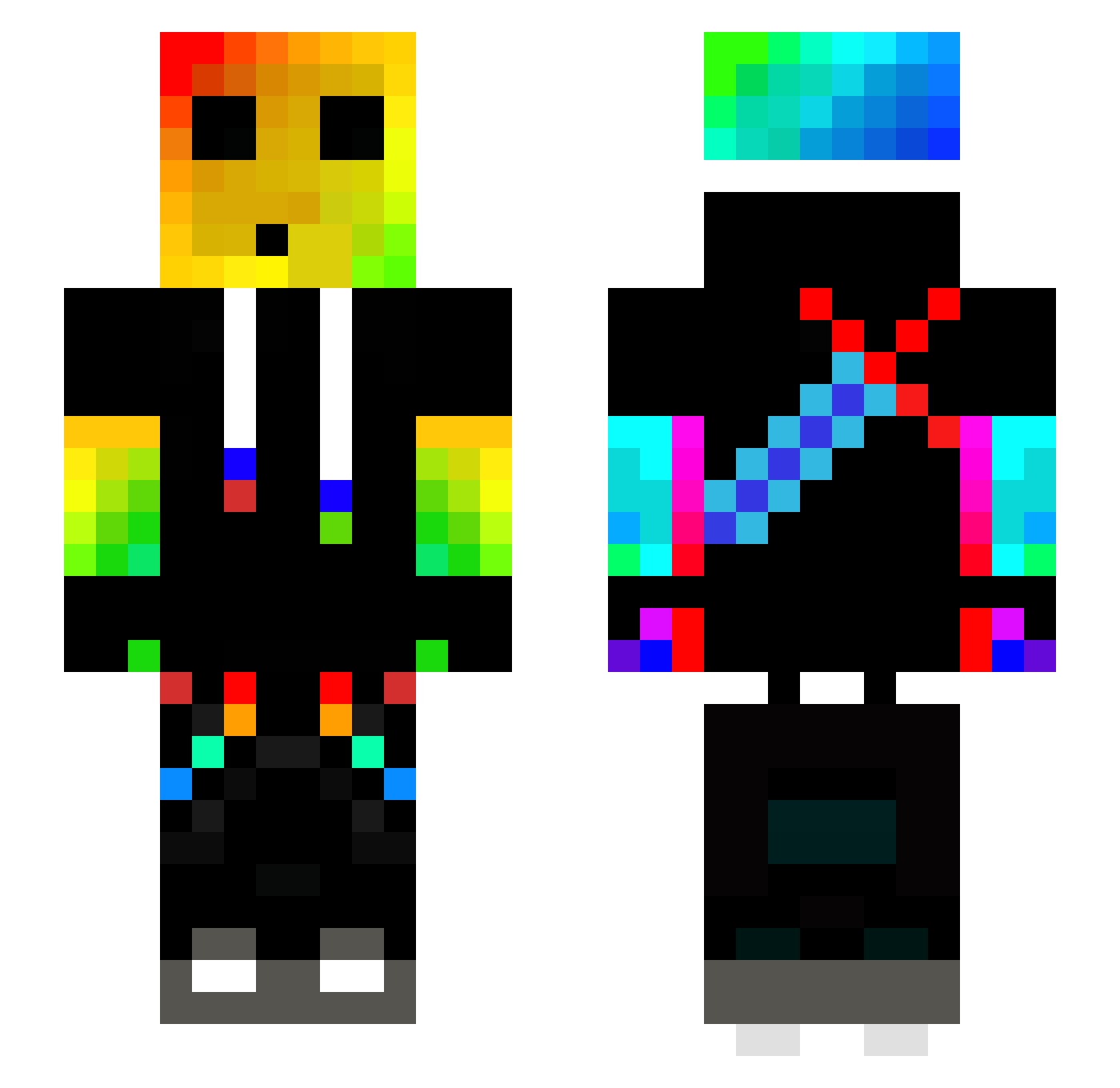 Hally Minecraft skin, front and back view